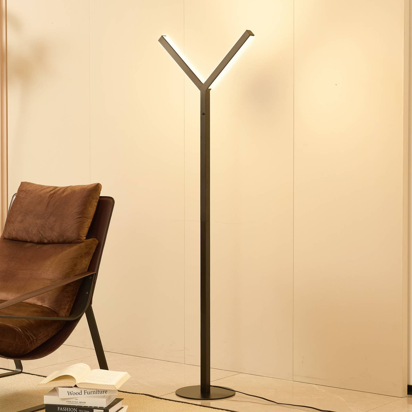 Stojacia lampa Lucande LED Ilian, čierna, kov, CCT, stmievateľné
