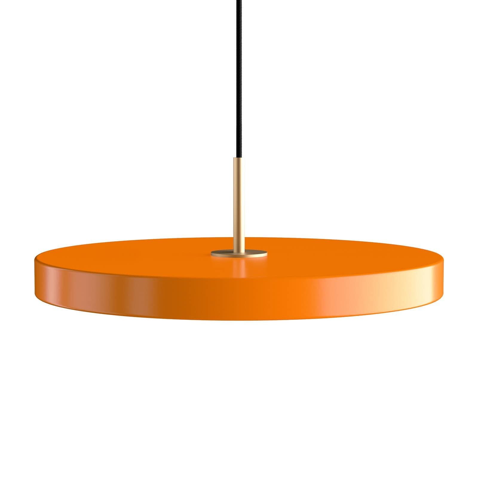 LED závesné svietidlo UMAGE Asteria Medium, oranžová/mosadz, Ø 43 cm