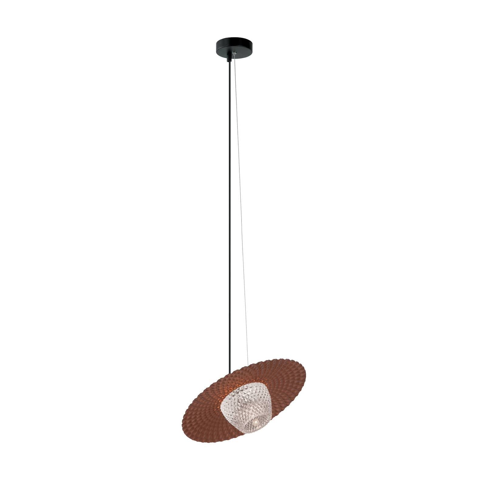 Závesná lampa Carmen, 1-plameňová, káva