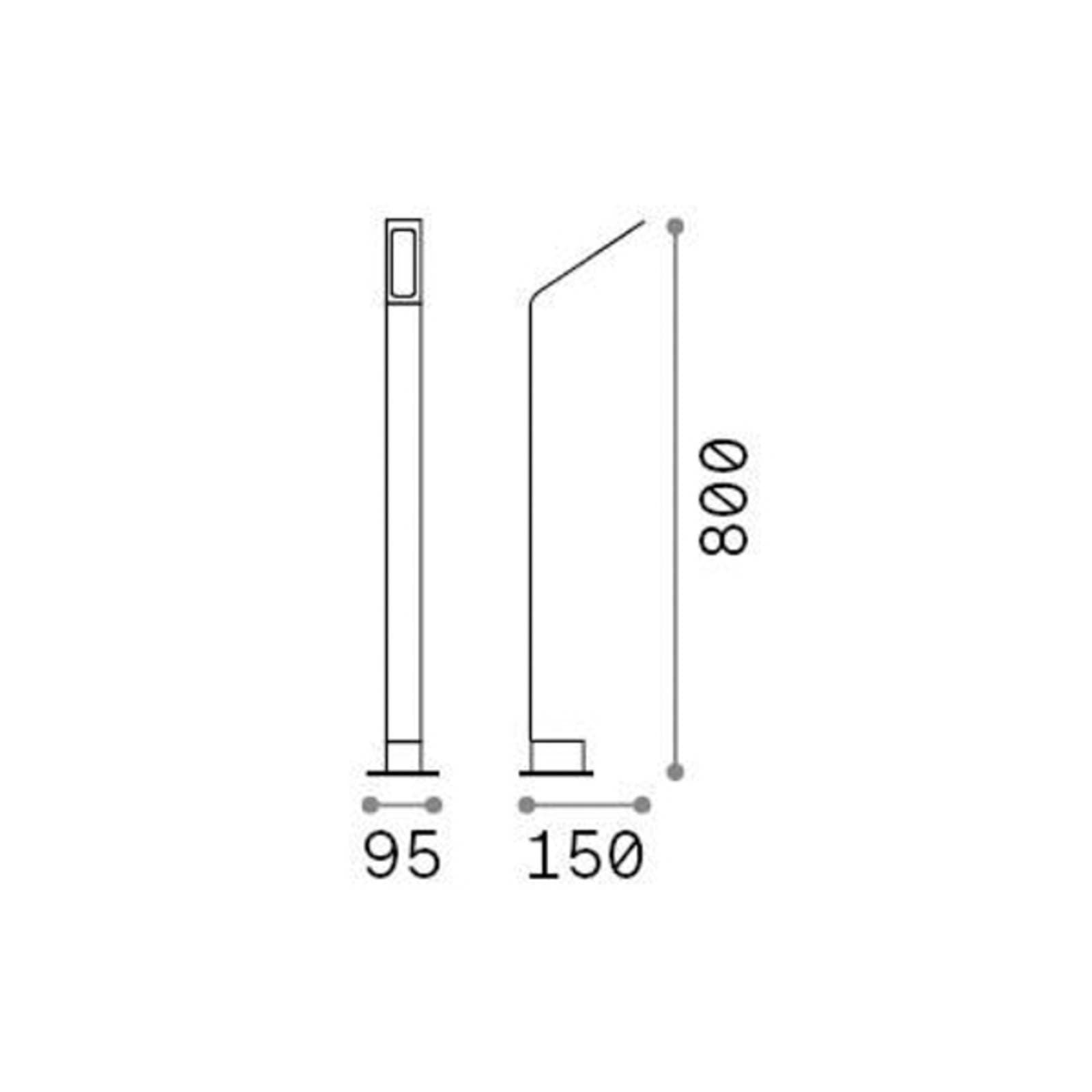 Ideal Lux LED svetlo na chodník Agos hnedé 3 000 K Výška 80 cm hliník