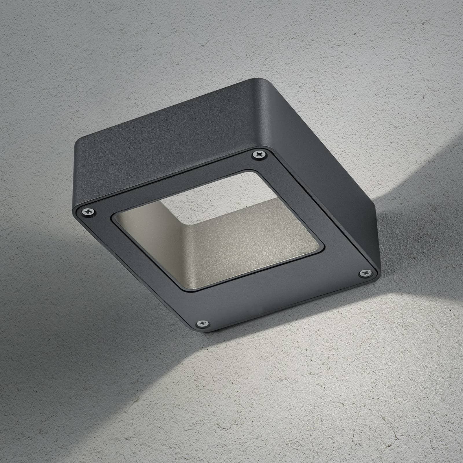 LED vonkajšie nástenné svietidlo RENO, antracitová, šírka 12 cm, kov, IP54