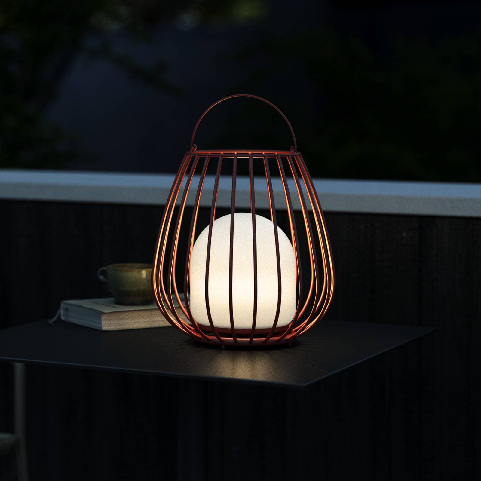 Stolná lampa LED Jim To-Go, vonkajšia plocha, červená