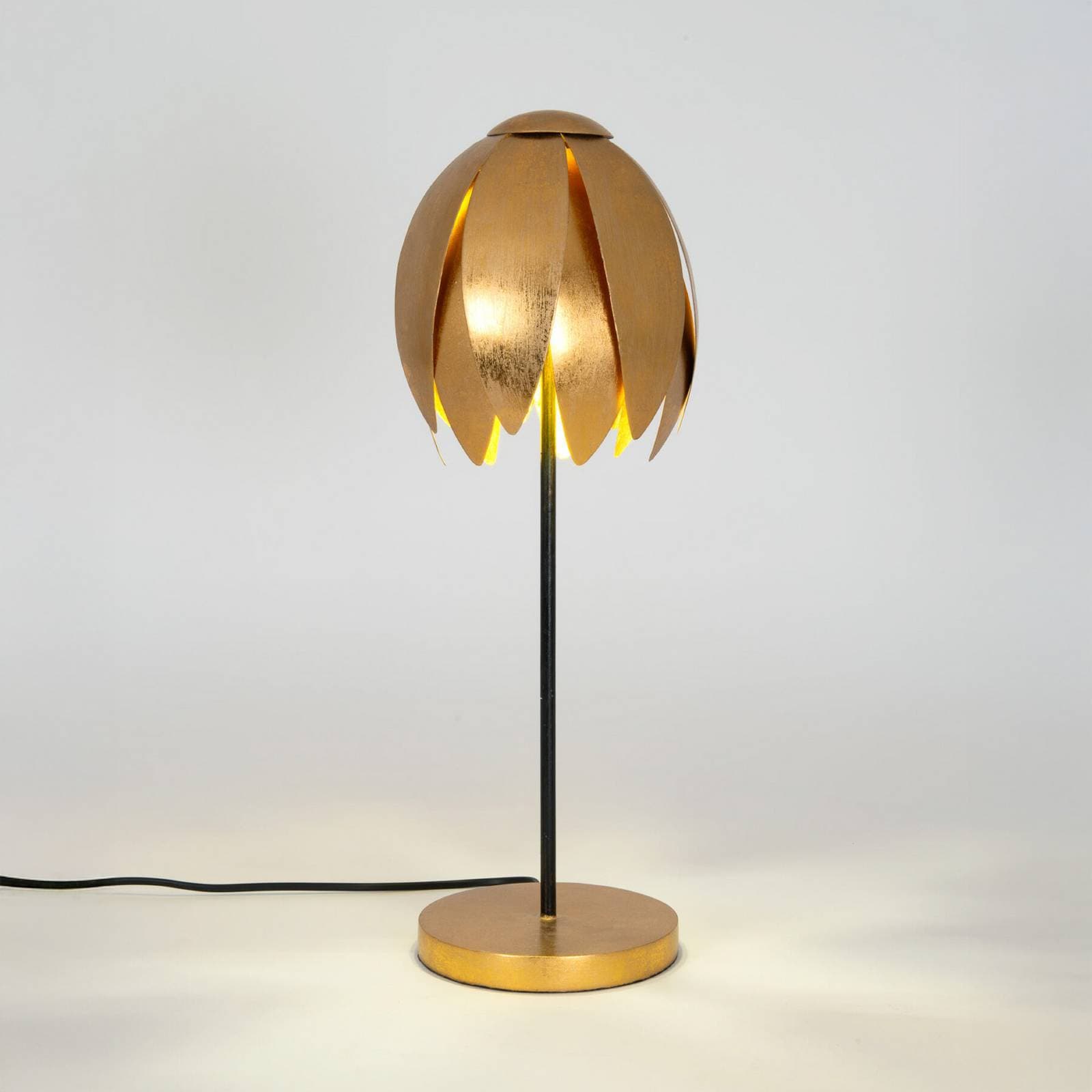 Stolová lampa FLORILUME, zlatá, výška 50 cm, kov, 2 x G9