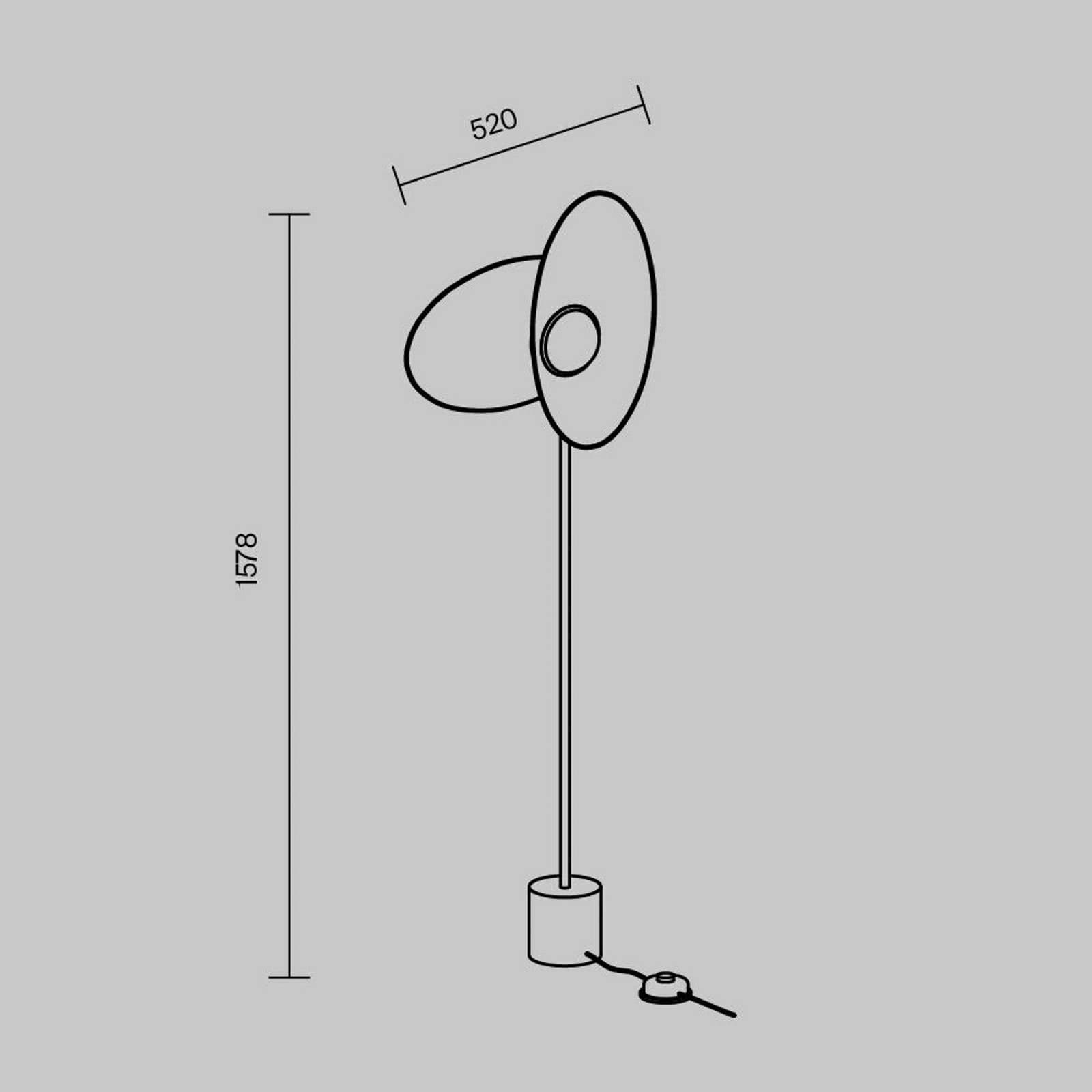 Stojacia lampa Maytoni Evolution LED, čierna/biela, výška 158 cm