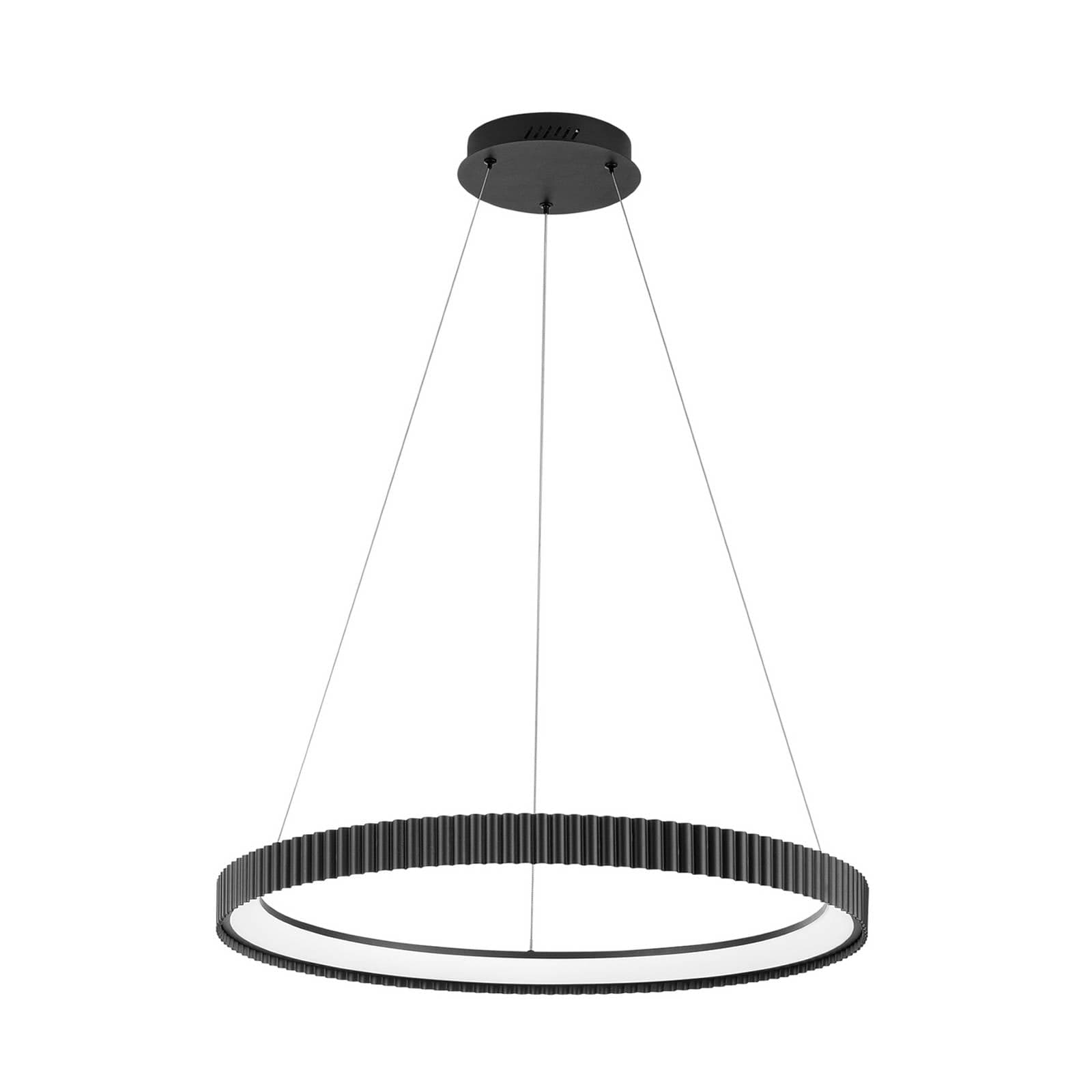 LED závesné svietidlo Niike, čierna, Ø 70 cm, kov, CCT