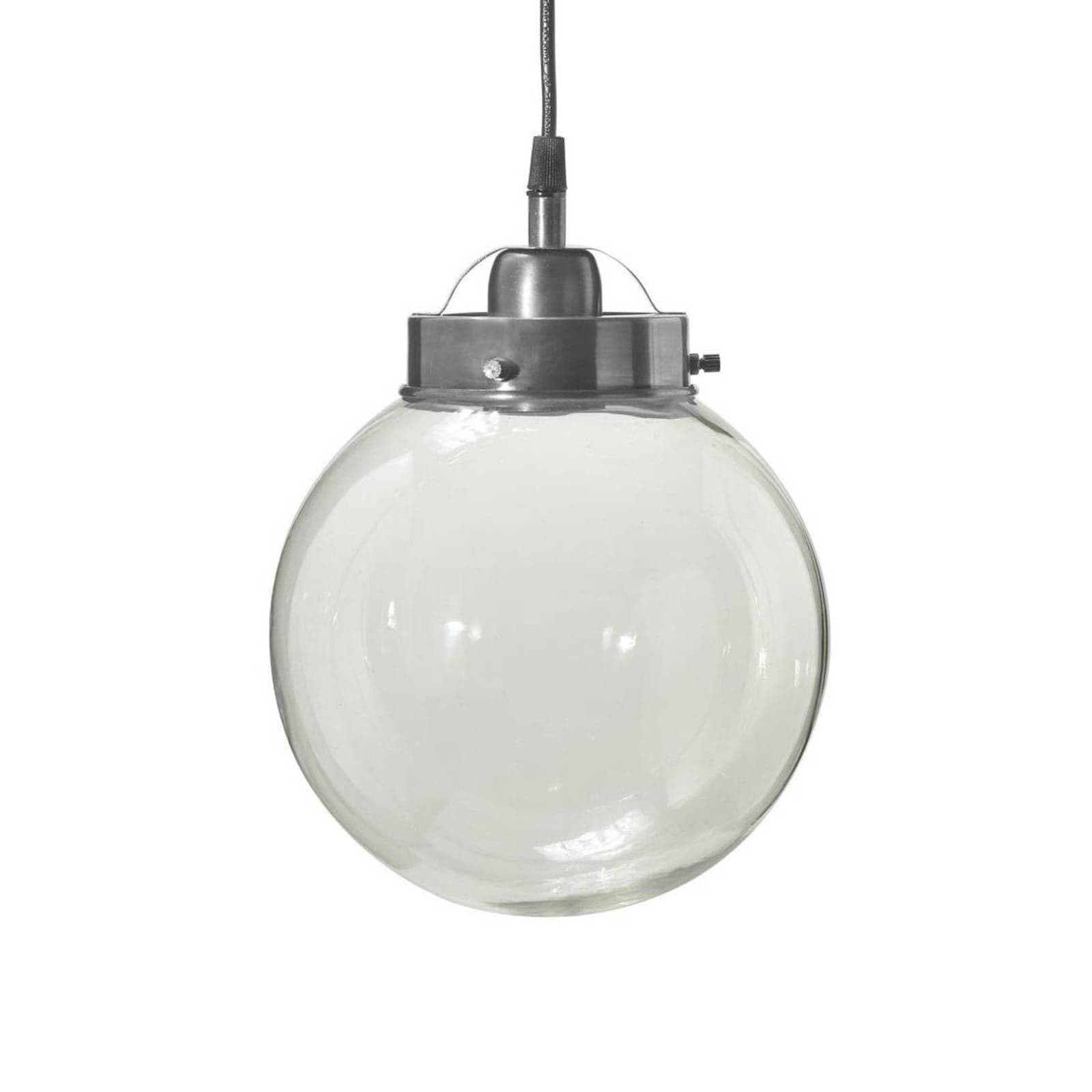 PR Home závesné svietidlo Normandia, Ø 20 cm, strieborná antika, sklo