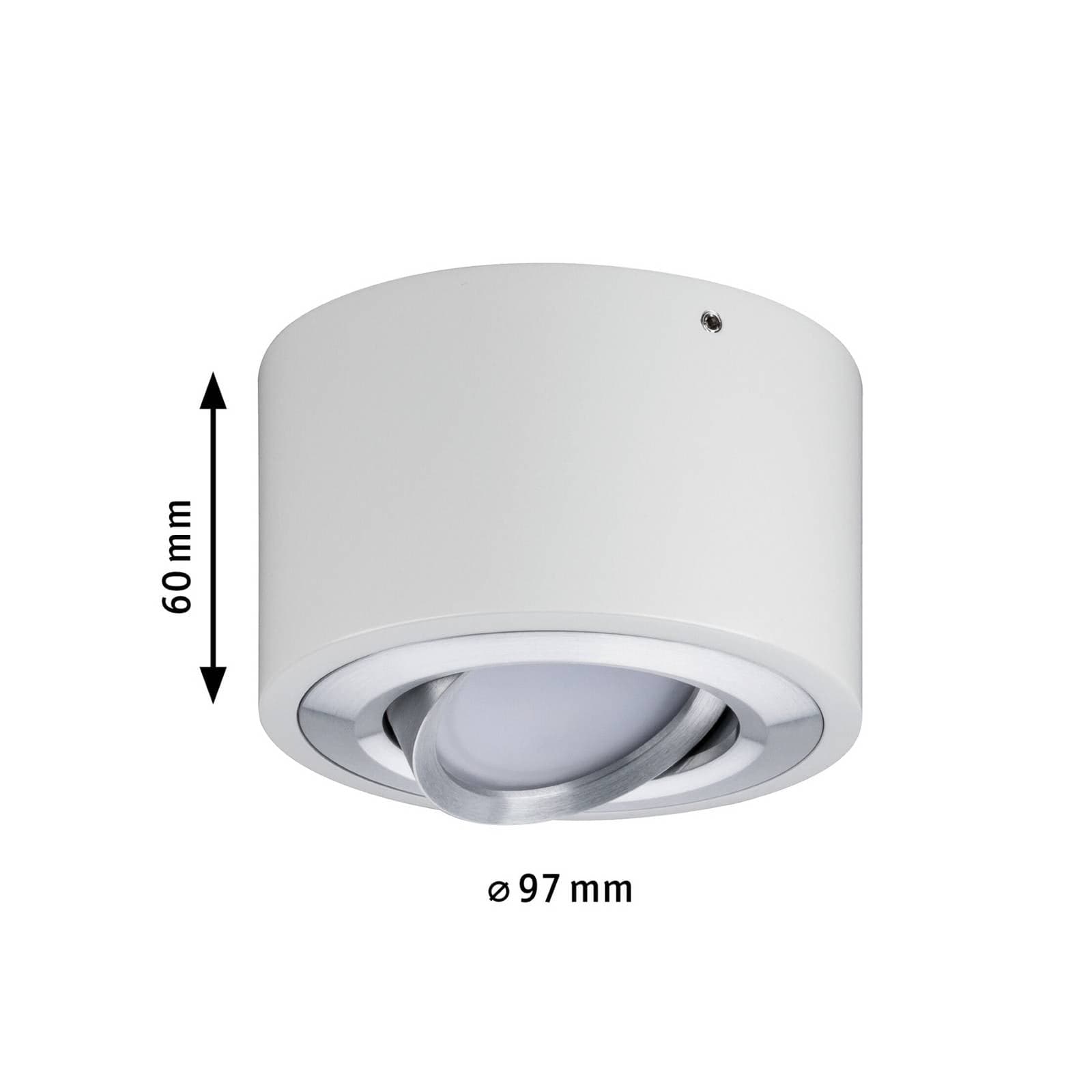 Paulmann stropné LED svetlo Argun, biele, Ø 10 cm, kov