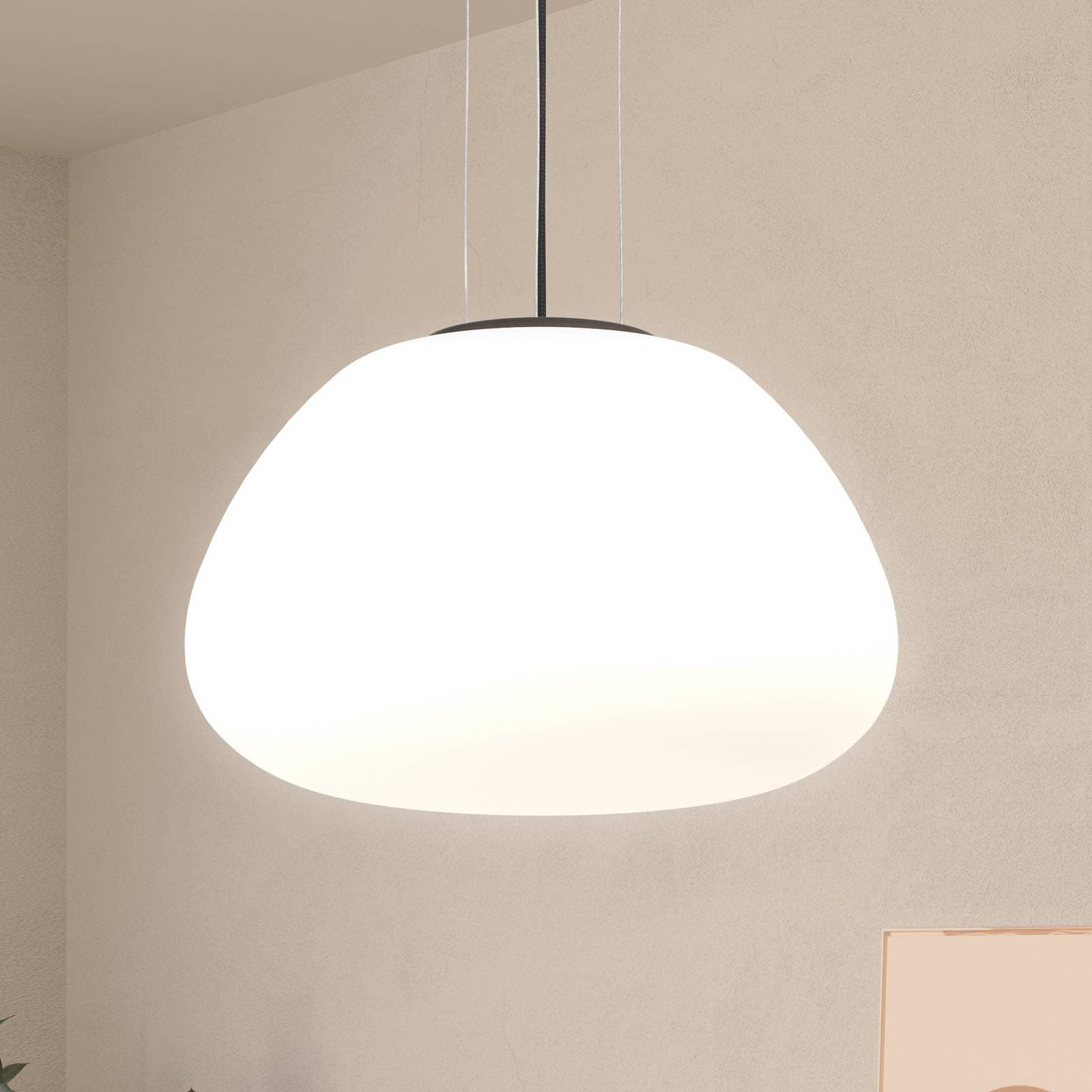 Závesné svietidlo Stars of Light Balmes, biele, Ø 42 cm, sklo