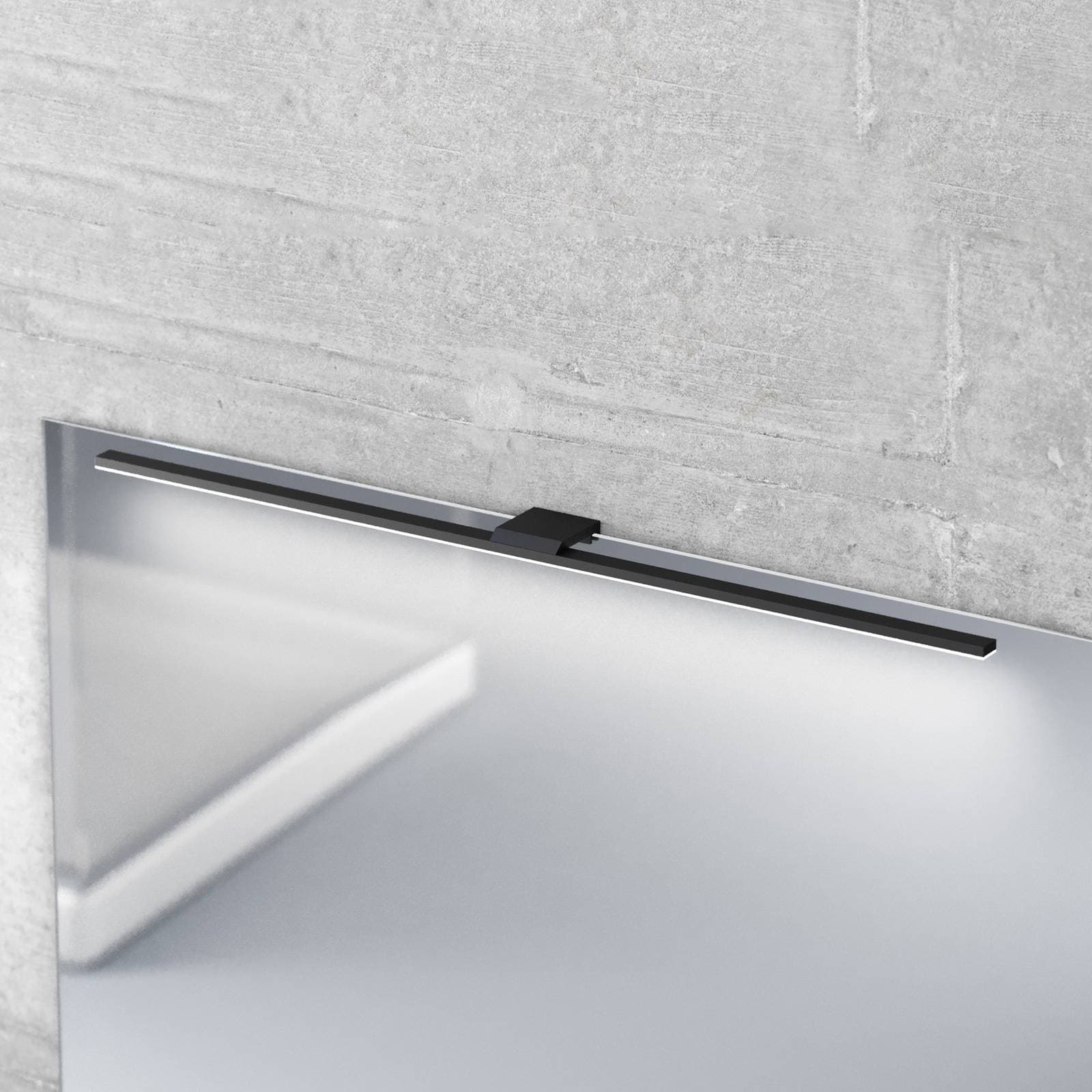 LED zrkadlové svetlo Triga IP44 čierne 80 cm, 4 000 K