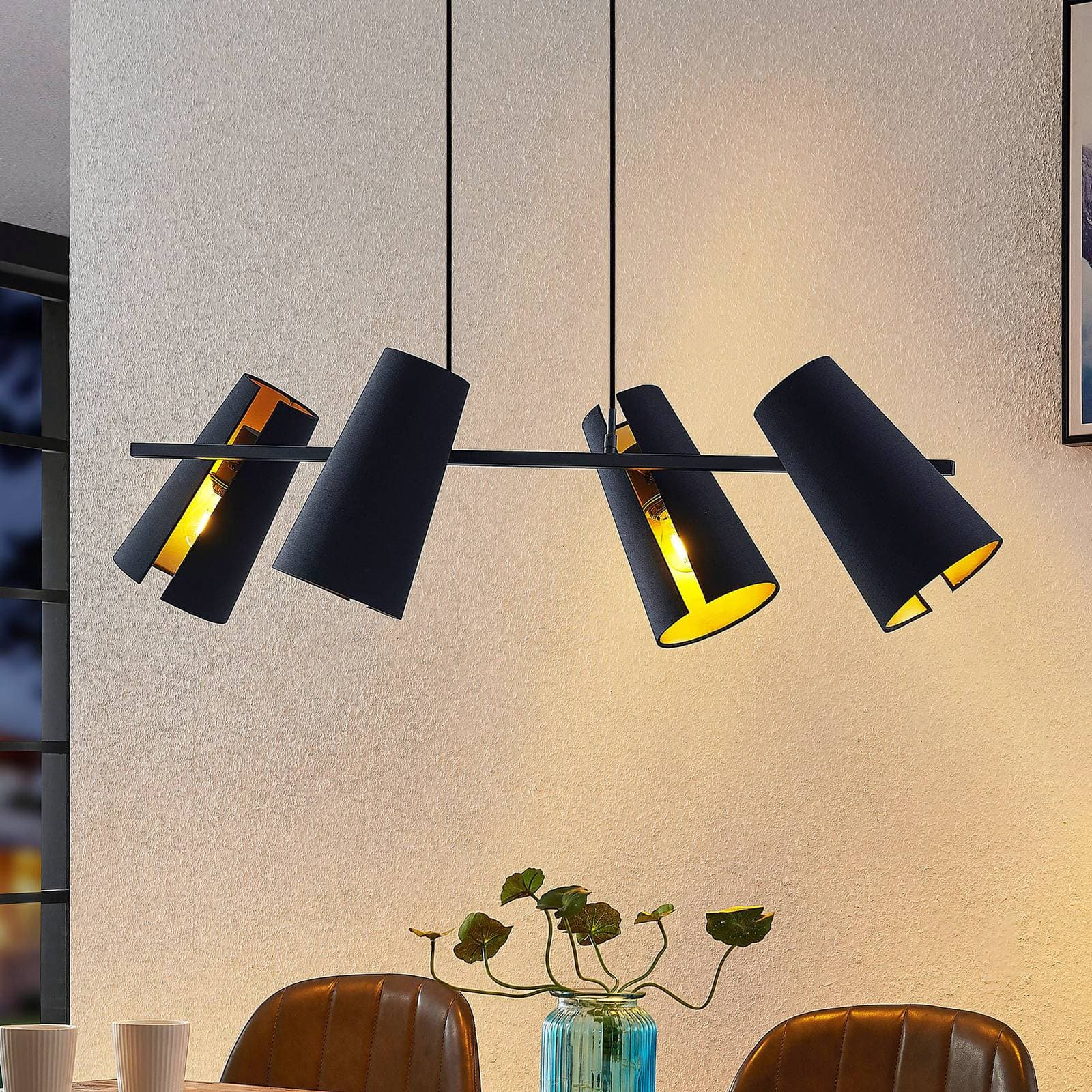 Lucande Kemoni závesná lampa, 4-plameňová