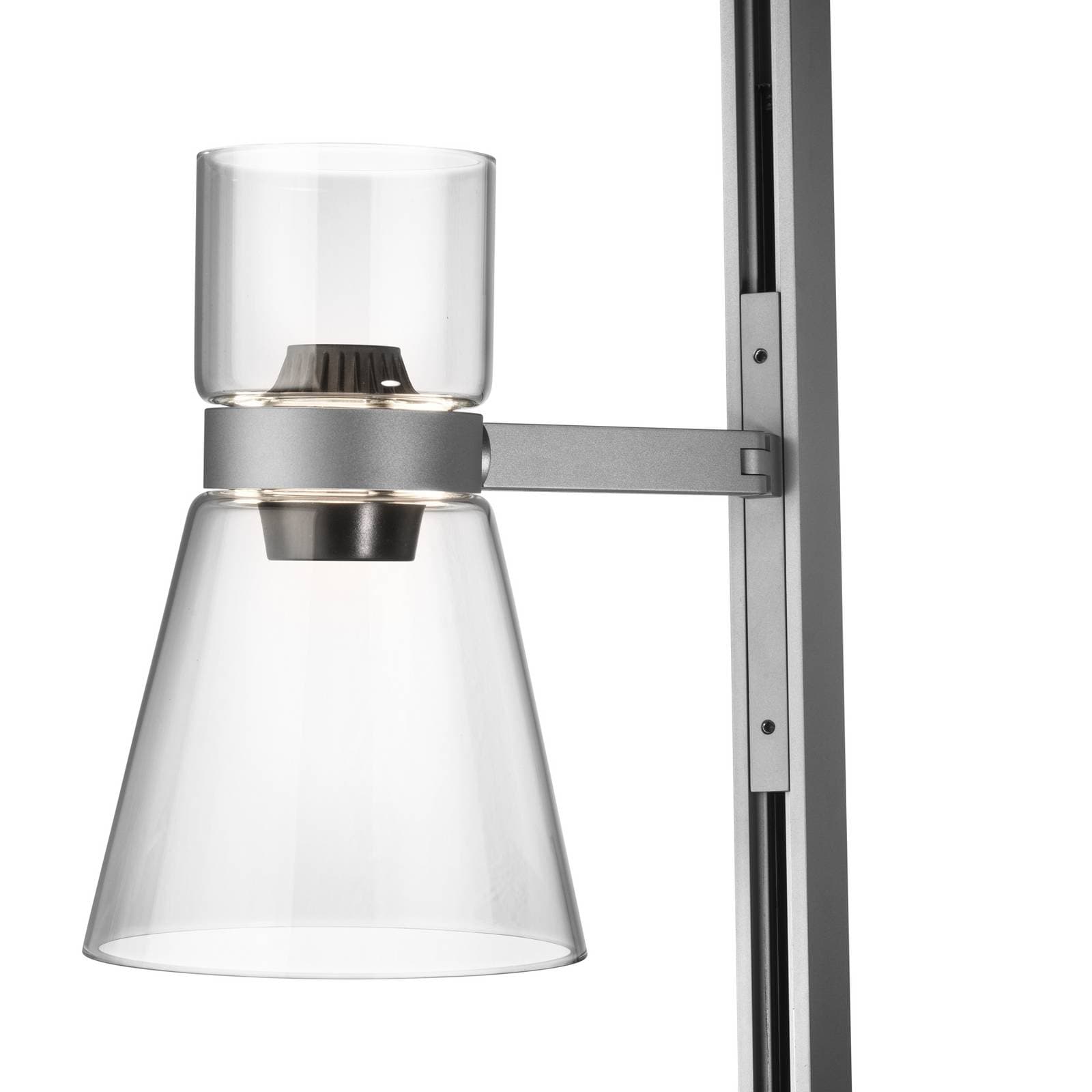 LED stojacia lampa Flos Nocturne F1 Cone, strieborná, 1-pl., 206 cm
