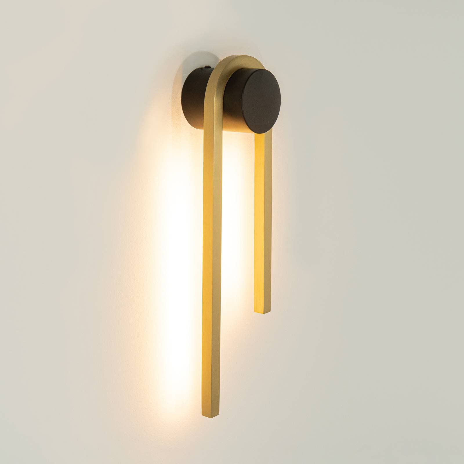 Nástenné svietidlo LED 23106, výška 40 cm, čierna/zlatá farba