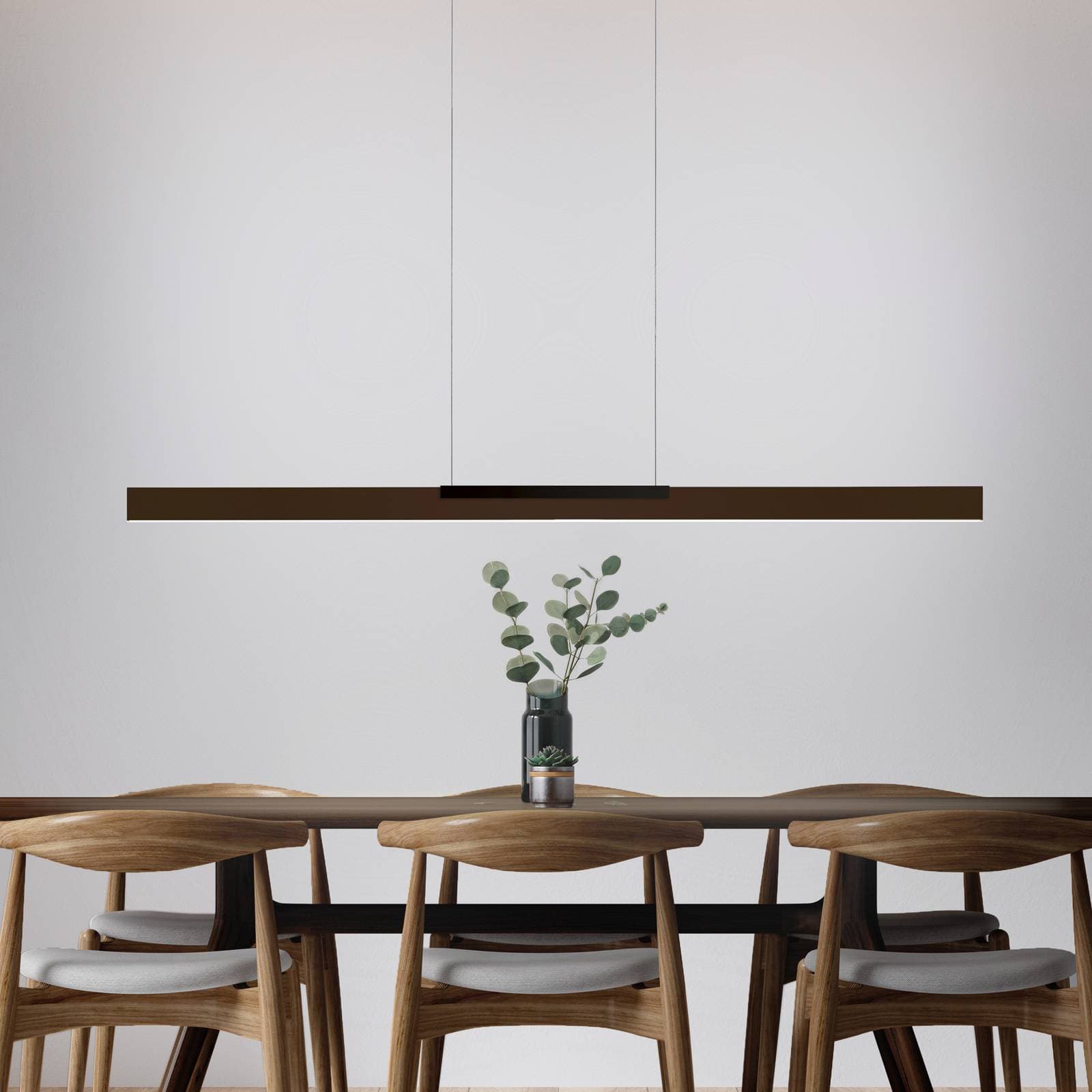 LED závesné svietidlo Bopp Nano 2.0, dĺžka 140 cm, bronzová/čierna