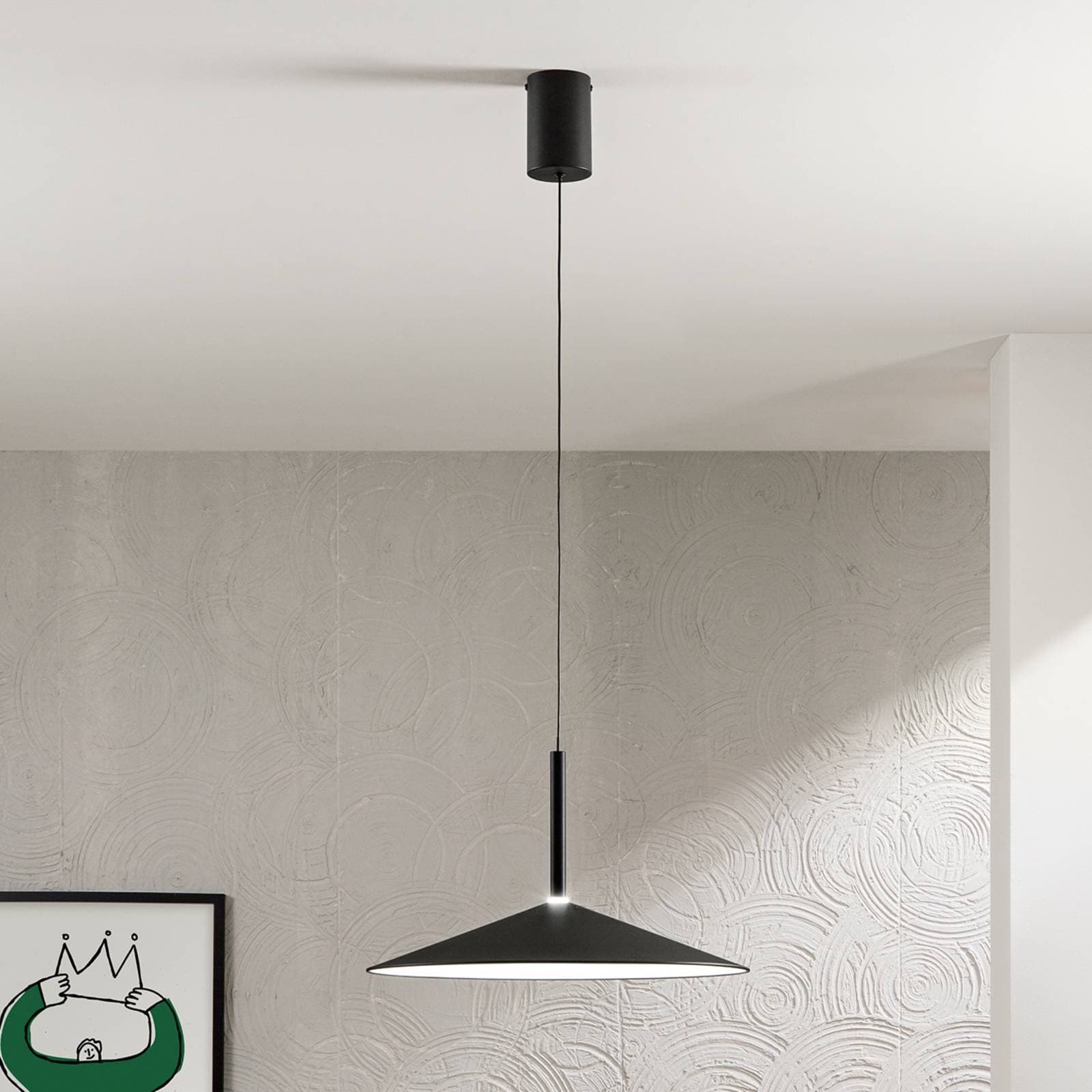 LED závesné svietidlo Khan, čierna, Ø 48 cm, kov, CCT