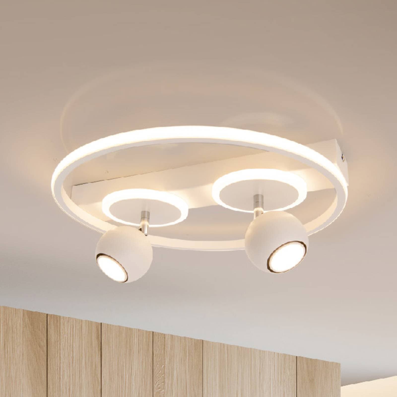 Stropné LED svietidlo Ronda, biela, 2-plameňové