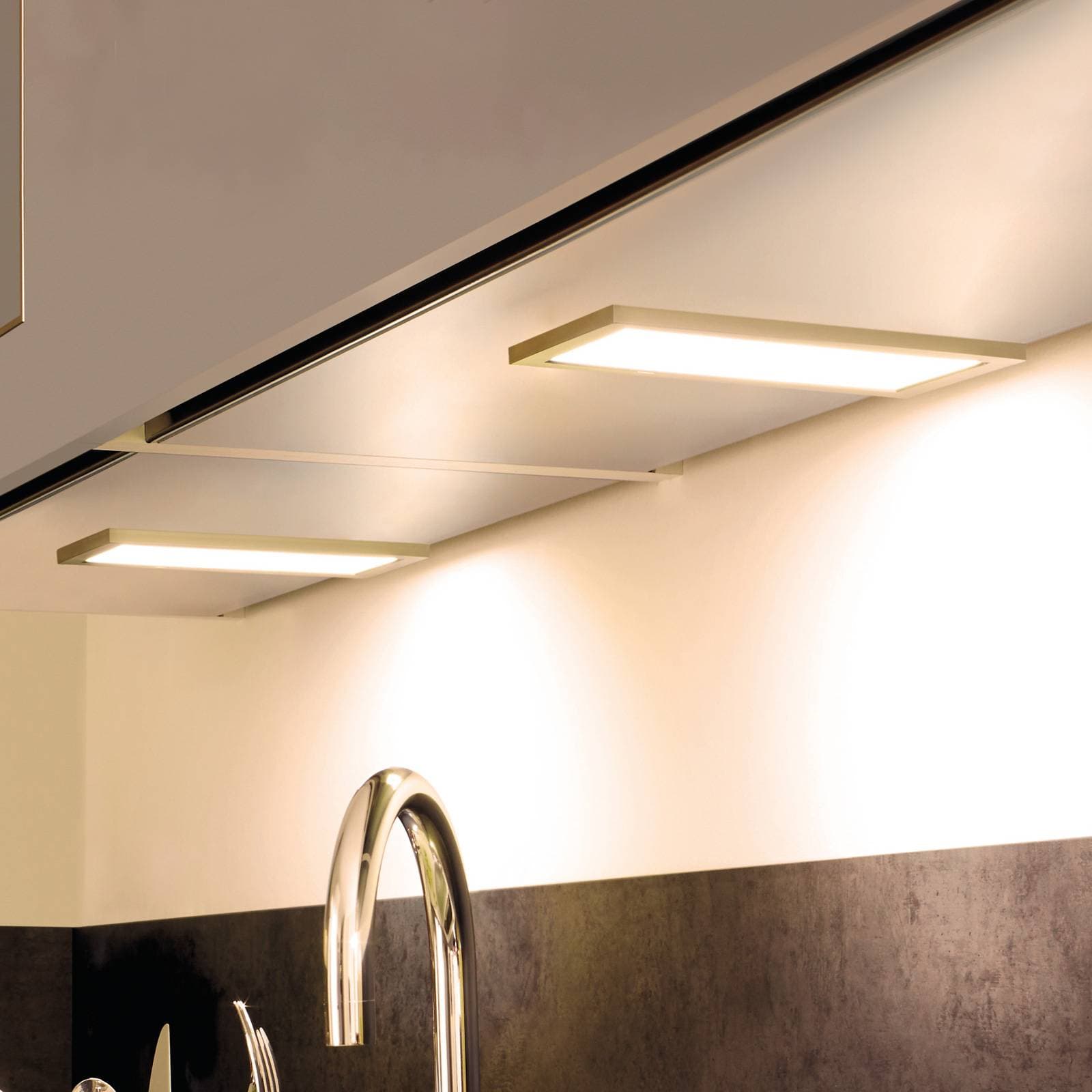 LED podsvietenie Sky, sada 2 ks, 3 000 K, nerezová oceľ