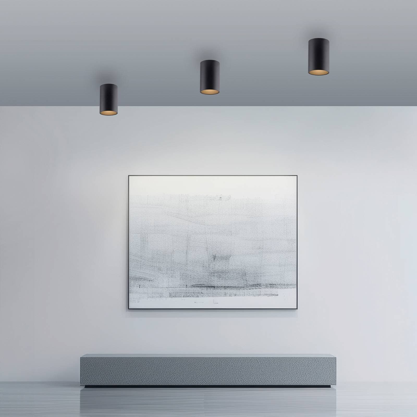 Stropné LED svetlo do kúpeľne PURE Point, čierne, Ø 6 cm, kov, IP44