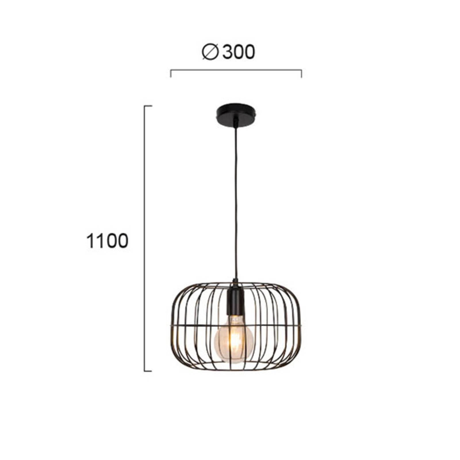 Závesná lampa Zenith v tvare klietky, čierna
