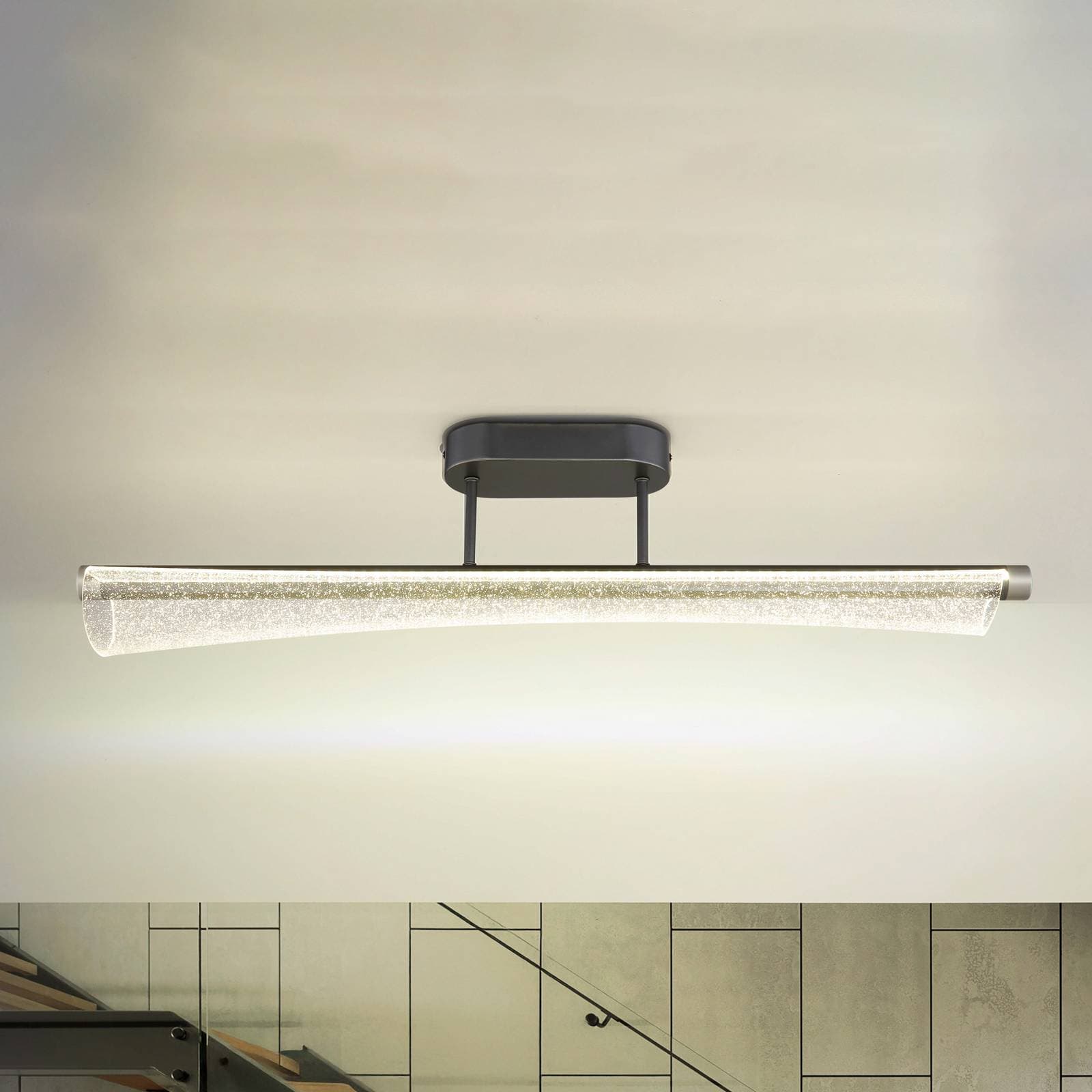 Stropné LED svetlo Malinda, číre/antracitové, dĺžka 81 cm, CCT