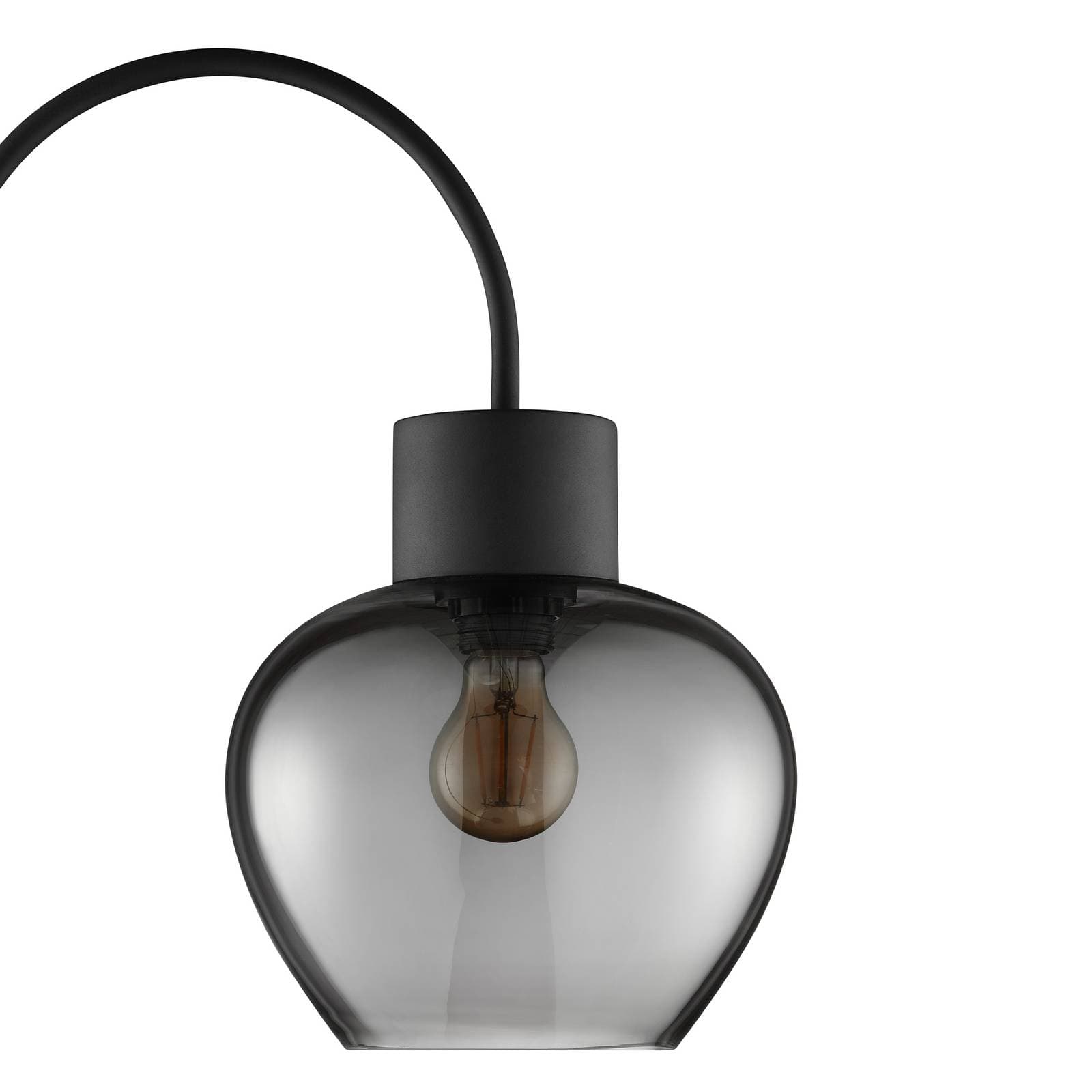 Stojacia lampa Ligari, čierna/dymovo sivá, výška 164 cm kov/sklo