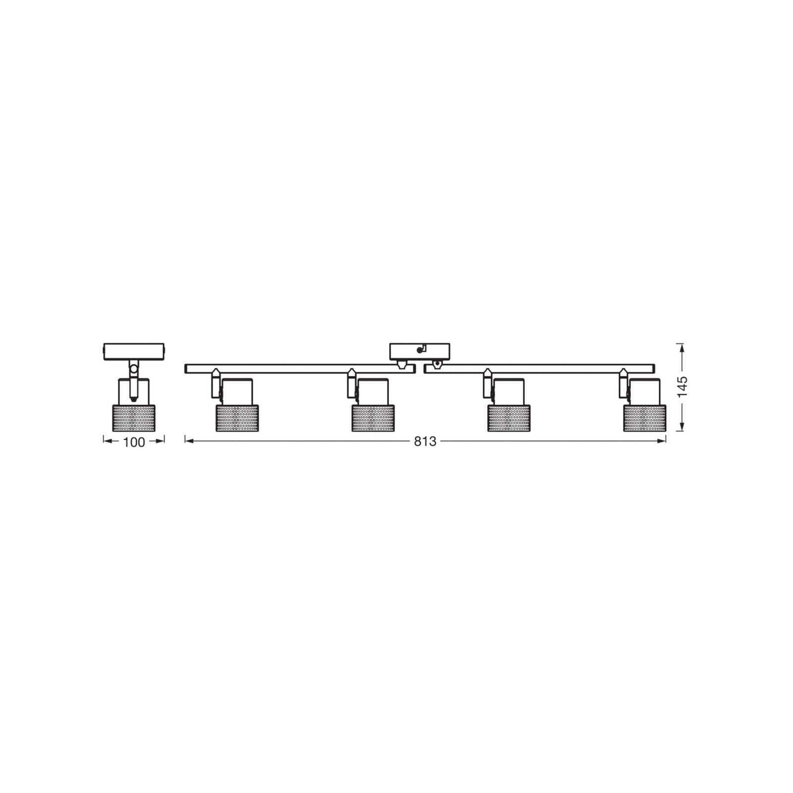 OSRAM stropné bodové svetlá CORK, biely, 4 bodové svetlá, GU10-LED, 927,