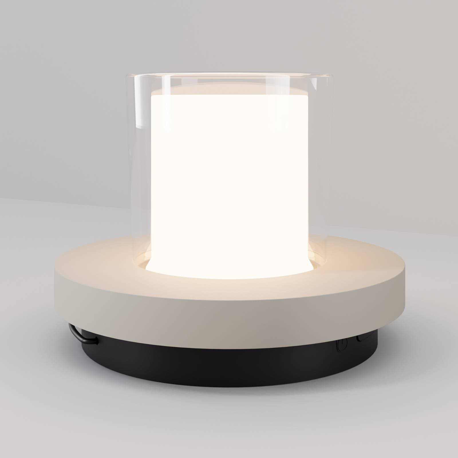 Solárna stolová LED lampa Lantra s LED osvetlením, biela, výška 10 cm, IP44,