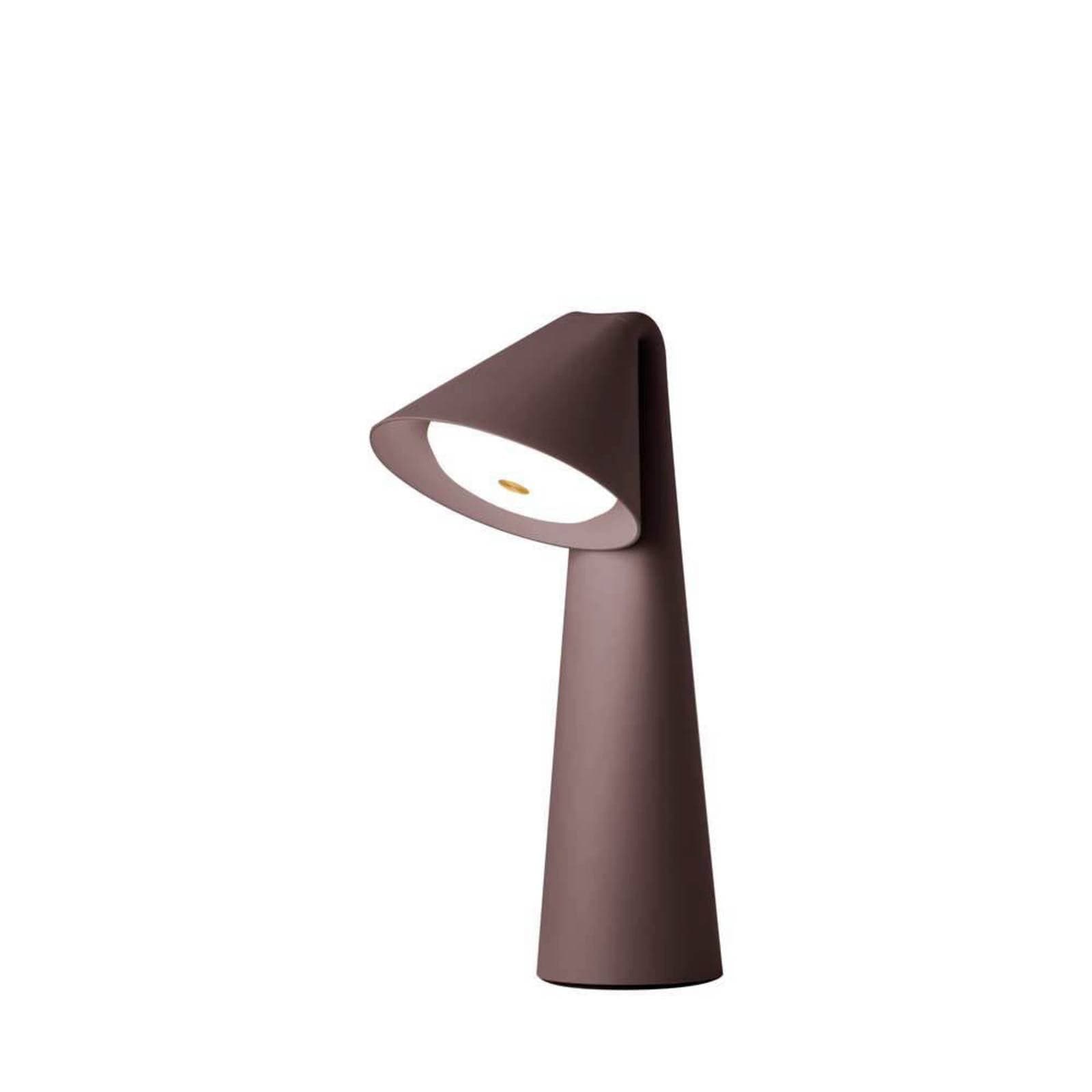 FRANDSEN LED stolová lampa Ami, hnedá, 32 cm, stmievateľná