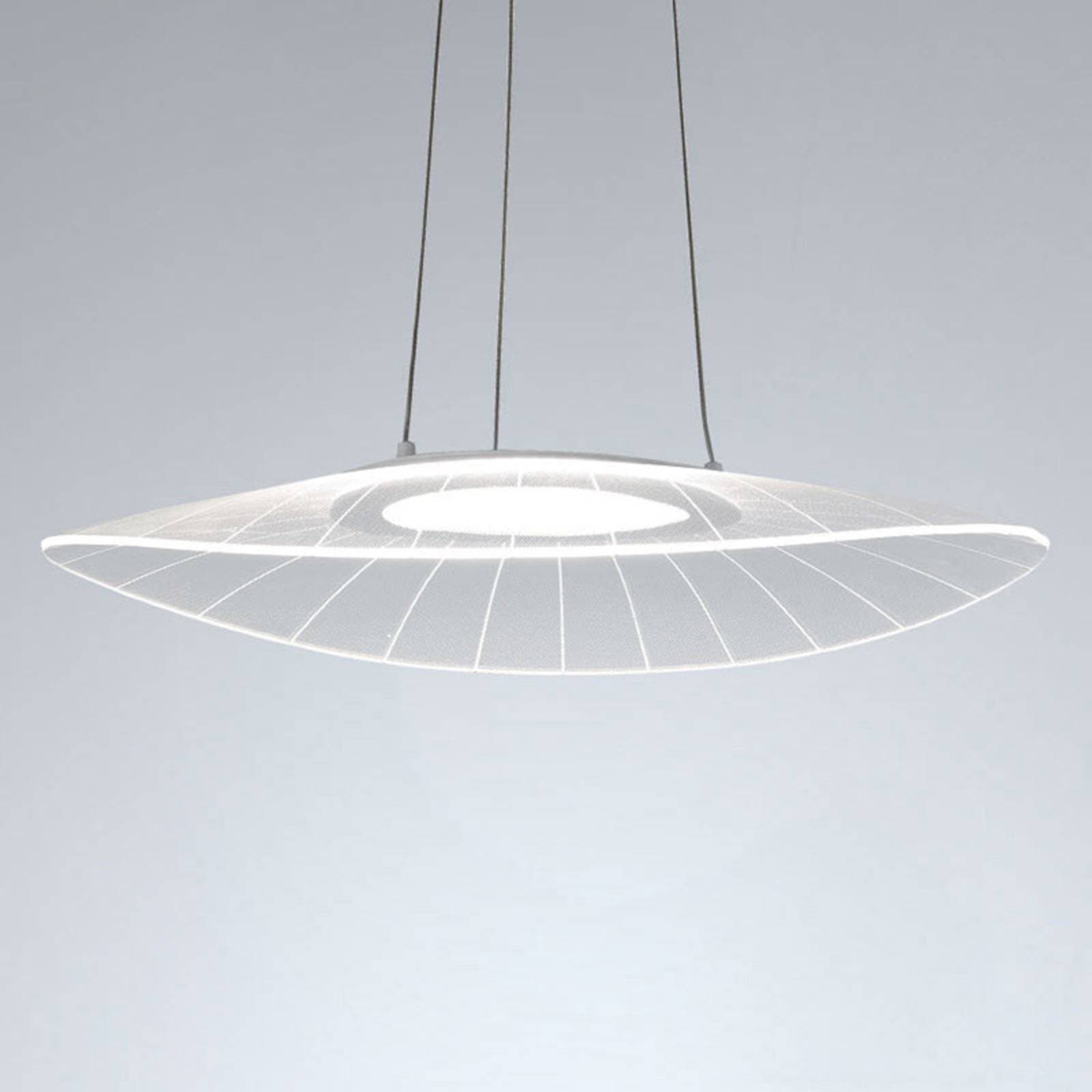 Závesné svietidlo LED Vela, biele, oválne, 59 cm x 43 cm