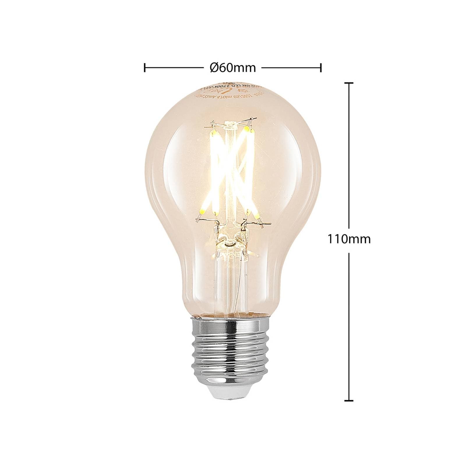 LED E27 4W 2 700 K filament stmievateľná číra 2ks