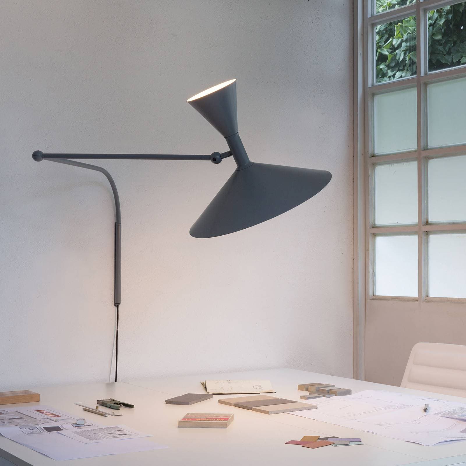 Nemo Lampe de Marseille nástenné svetlo, matná sivá