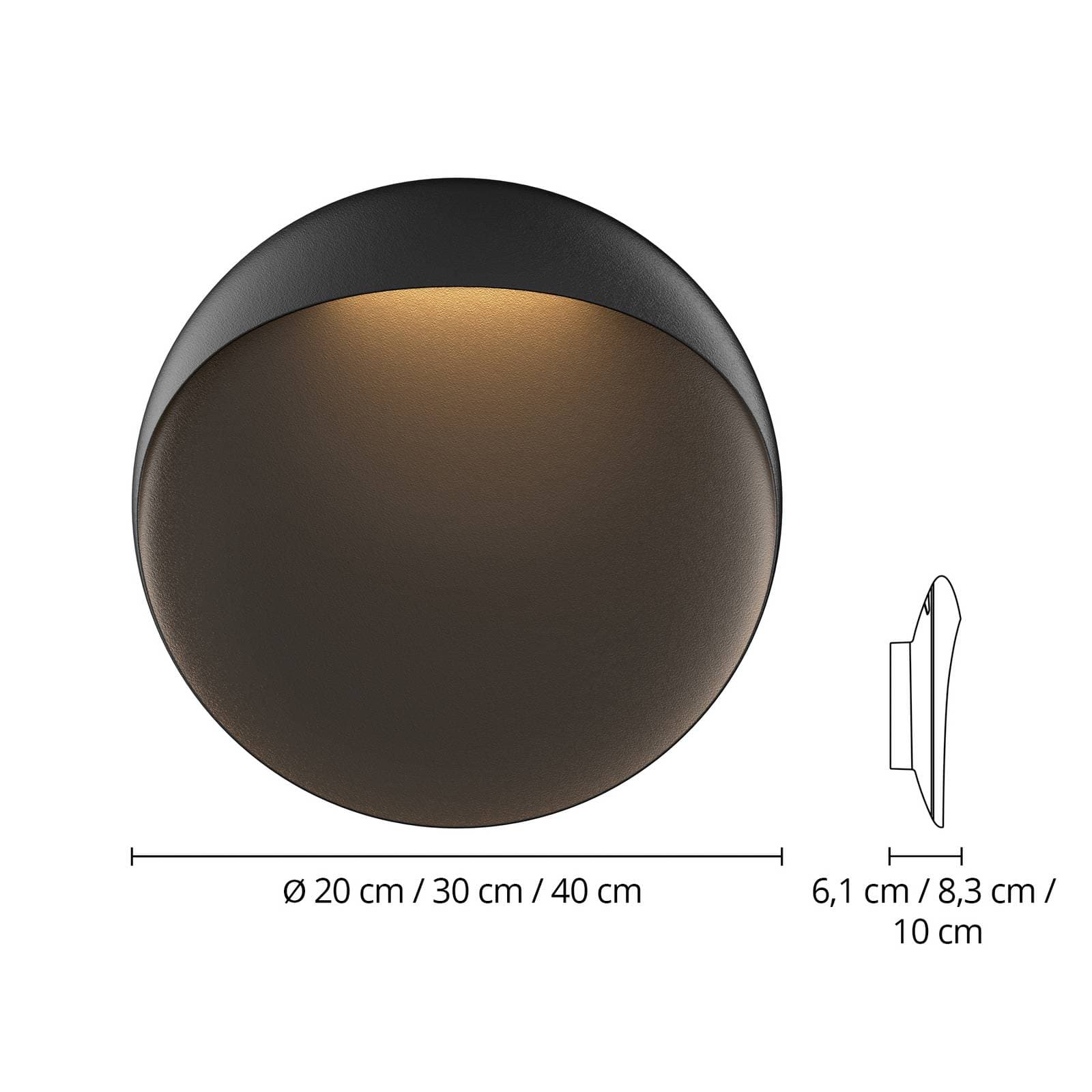Nástenné LED svietidlo Louis Poulsen Flindt, čierne 2 700 K Ø 30 cm
