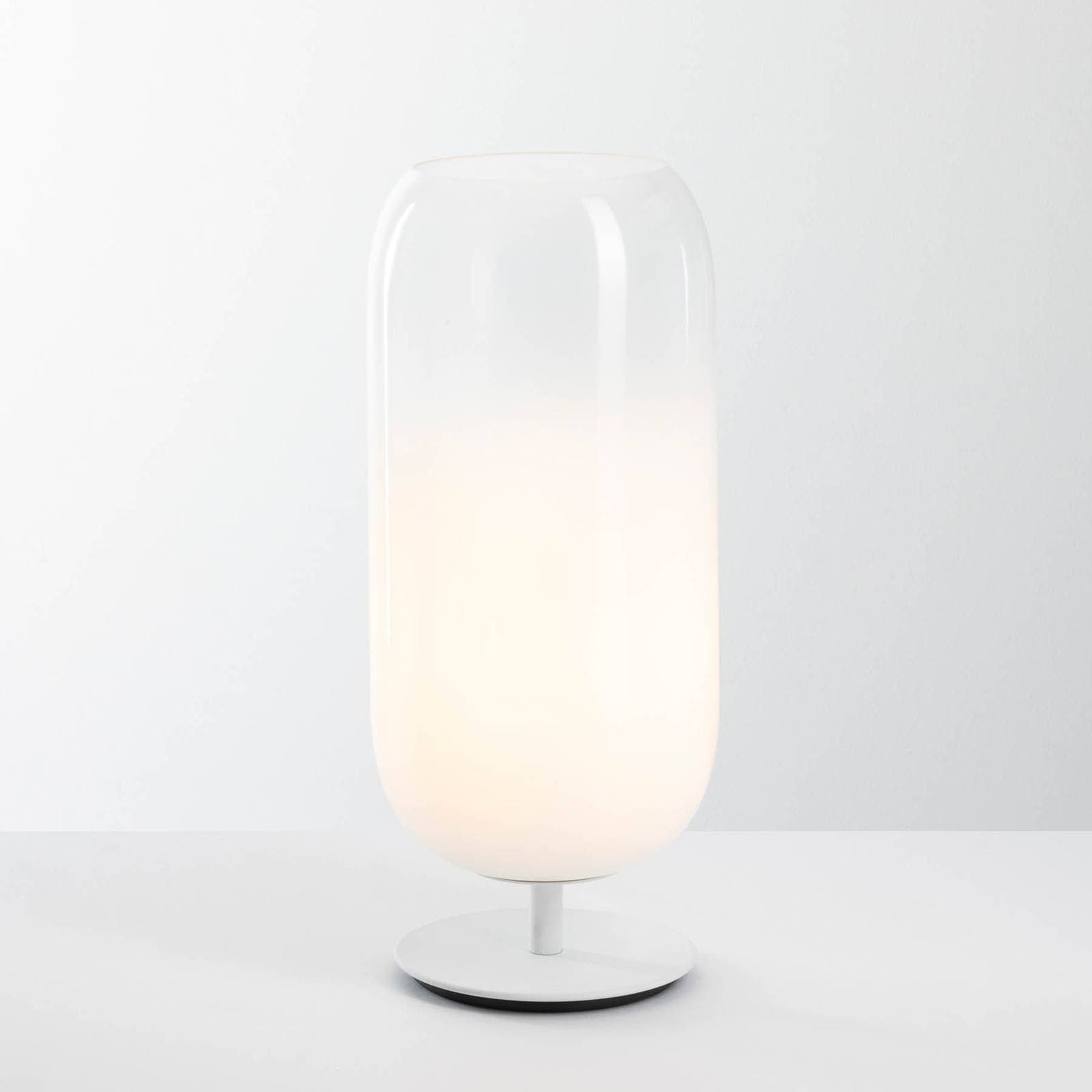 Stolná lampa Artemide Gople Mini, biela/biela