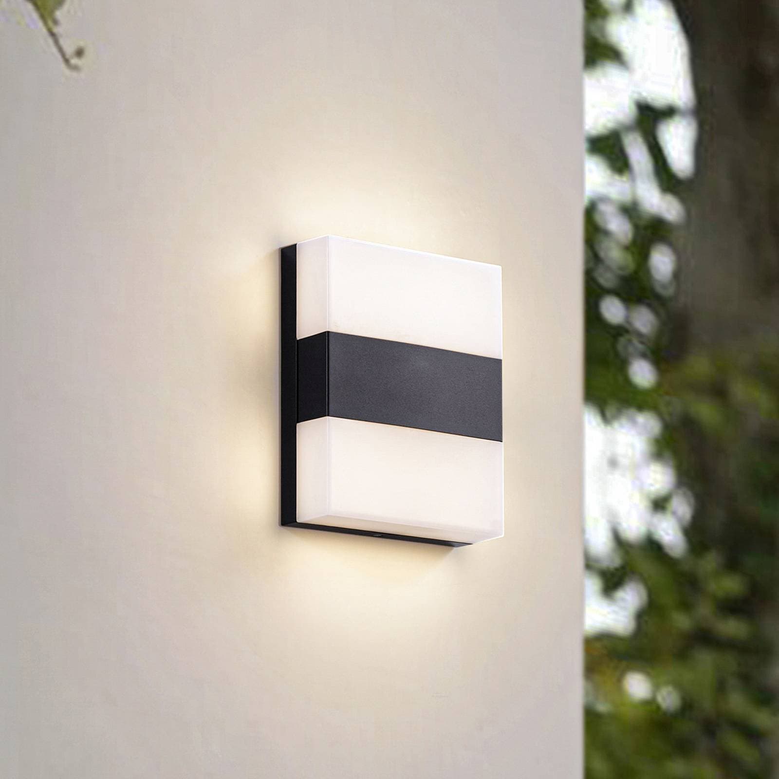 PRIOS LED vonkajšie nástenné svietidlo Teekon, antracit, 20 cm, IP44