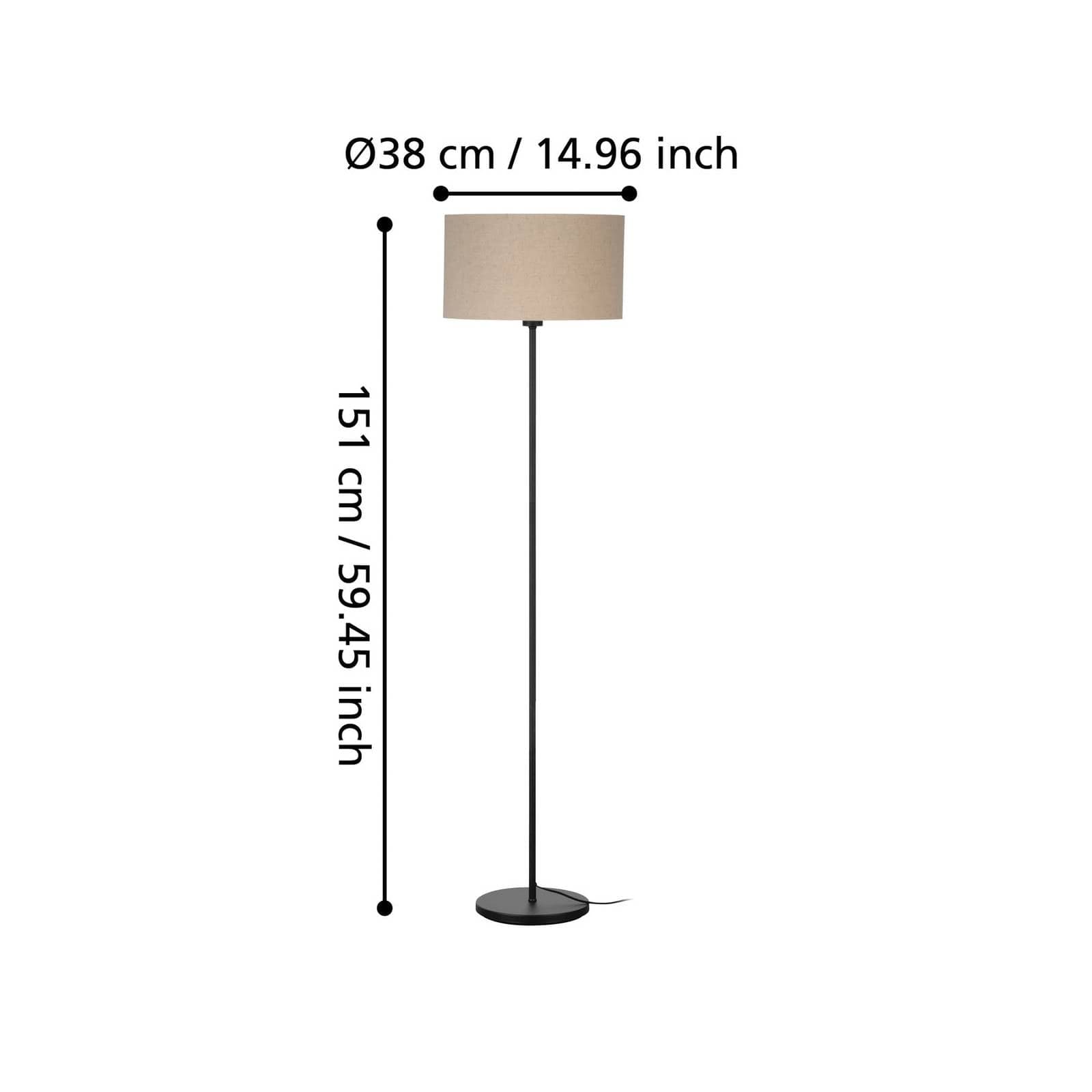 Stojacia lampa Feniglia ľanové tienidlo prírodná