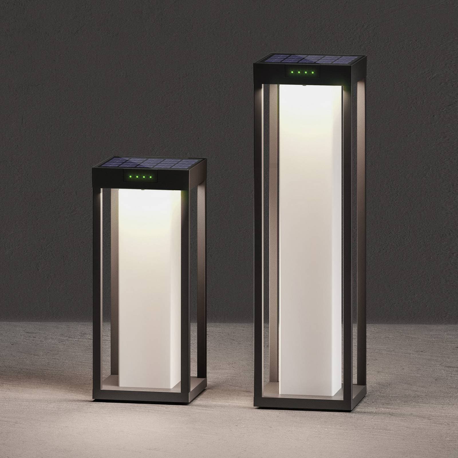 KLEWE LED solárna lampa RADIA MINI MOON, antracitová, 35 cm, IP65