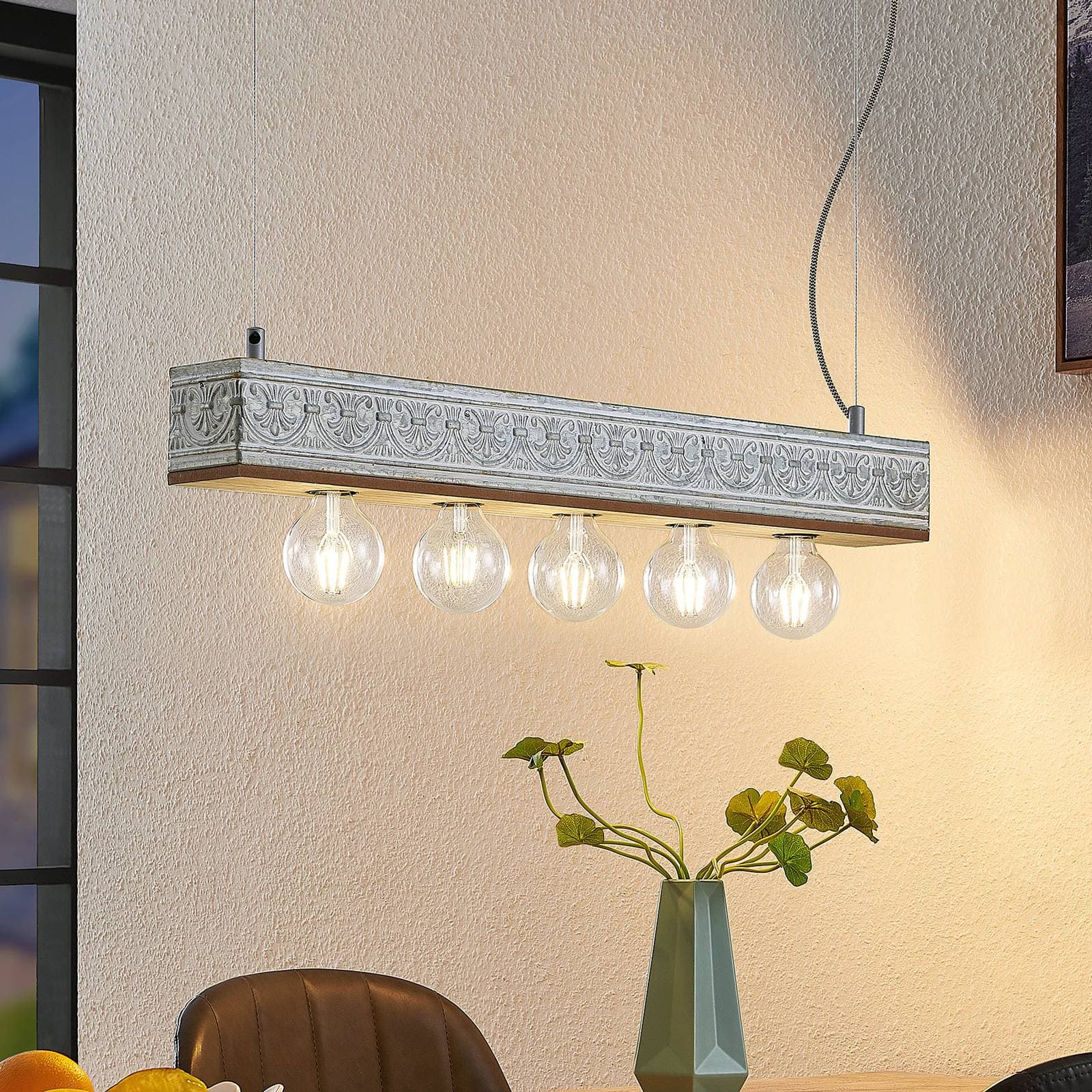 Lindby Mella závesná lampa s ornamentom, 5-pl.