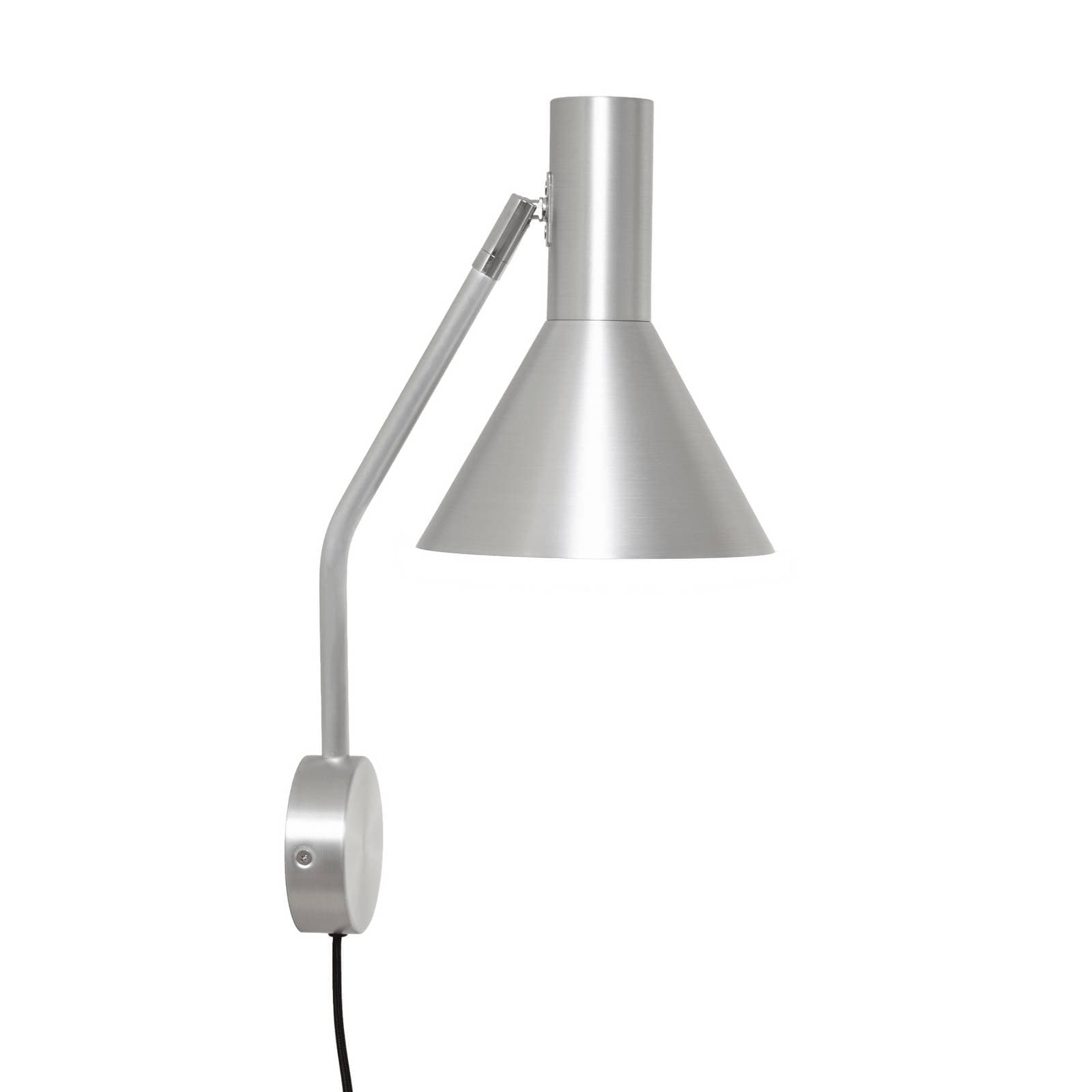 FRANDSEN Nástenné svetlo Lyss, hliníková farba, zástrčka, 42 cm, E27