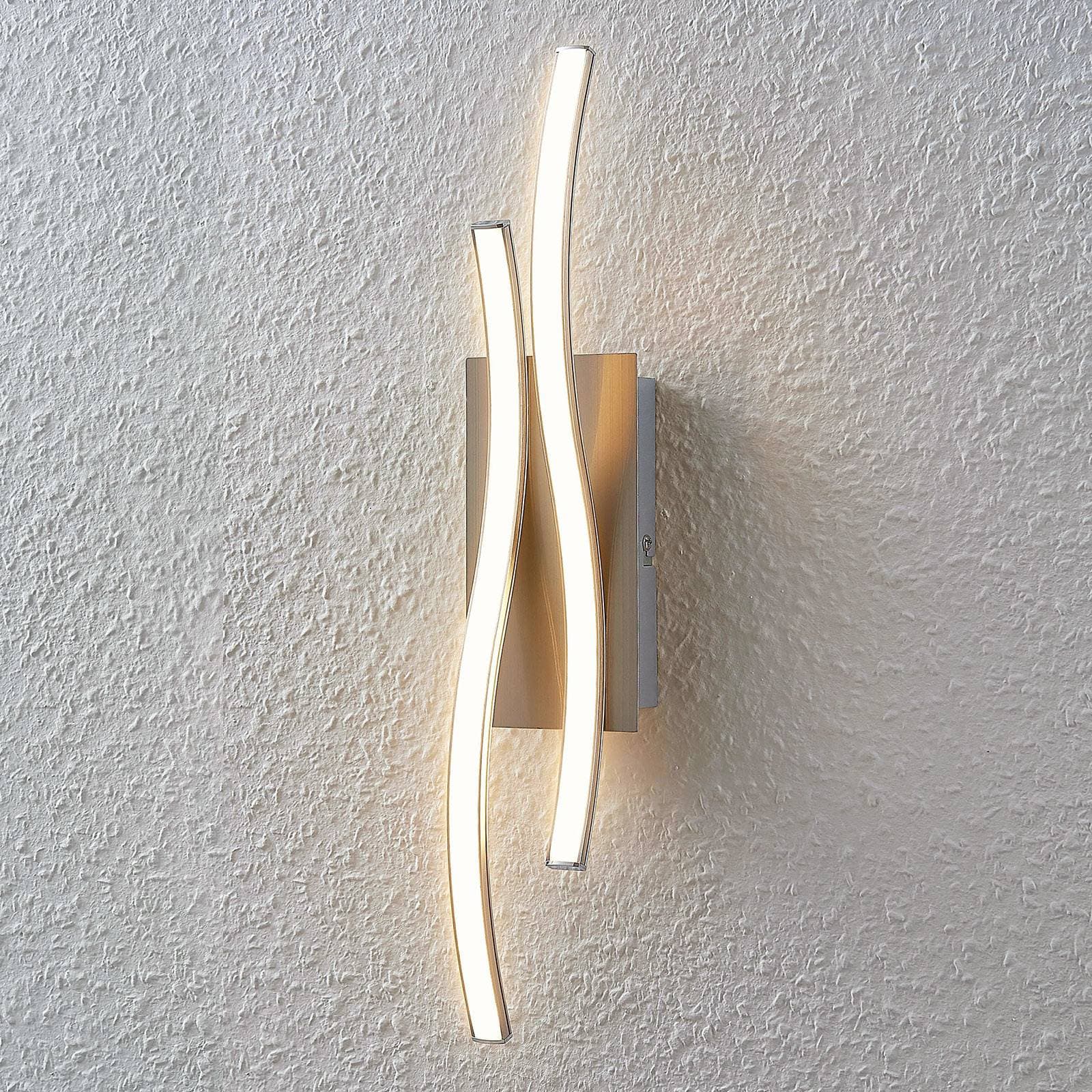 Nástenné svietidlo Lindby LED Safia, 45 cm, farba niklu, kov