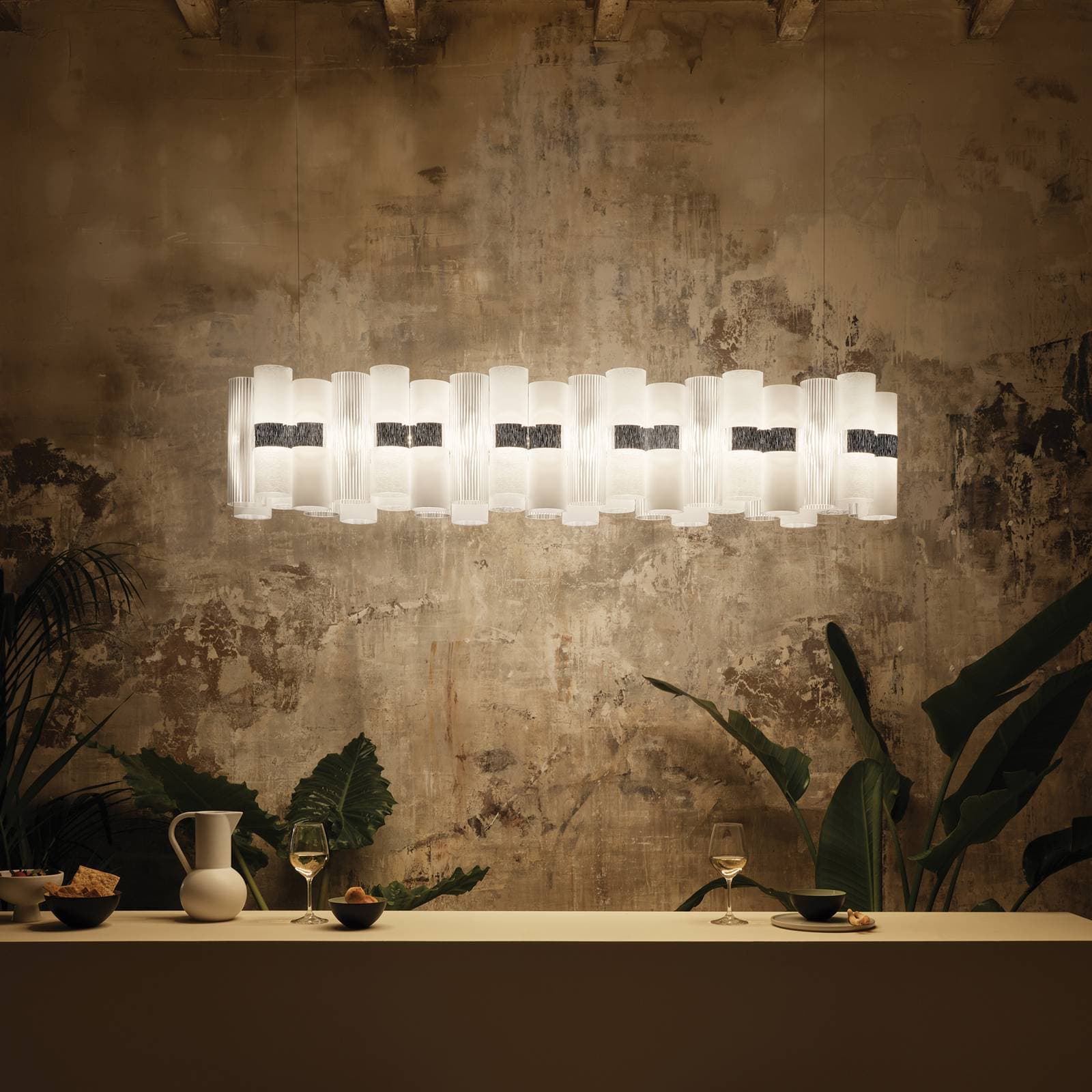 Slamp LED závesné svietidlo La Lollo, biela, 140 cm