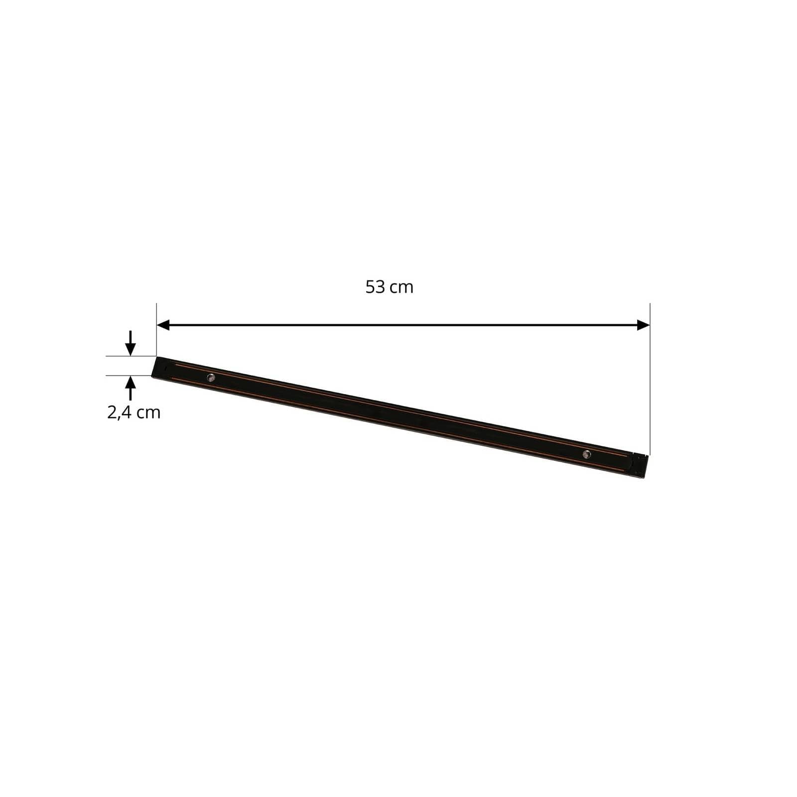 Lindby Napájací lišta Lumaro, čierna, hliník, dĺžka 53 cm