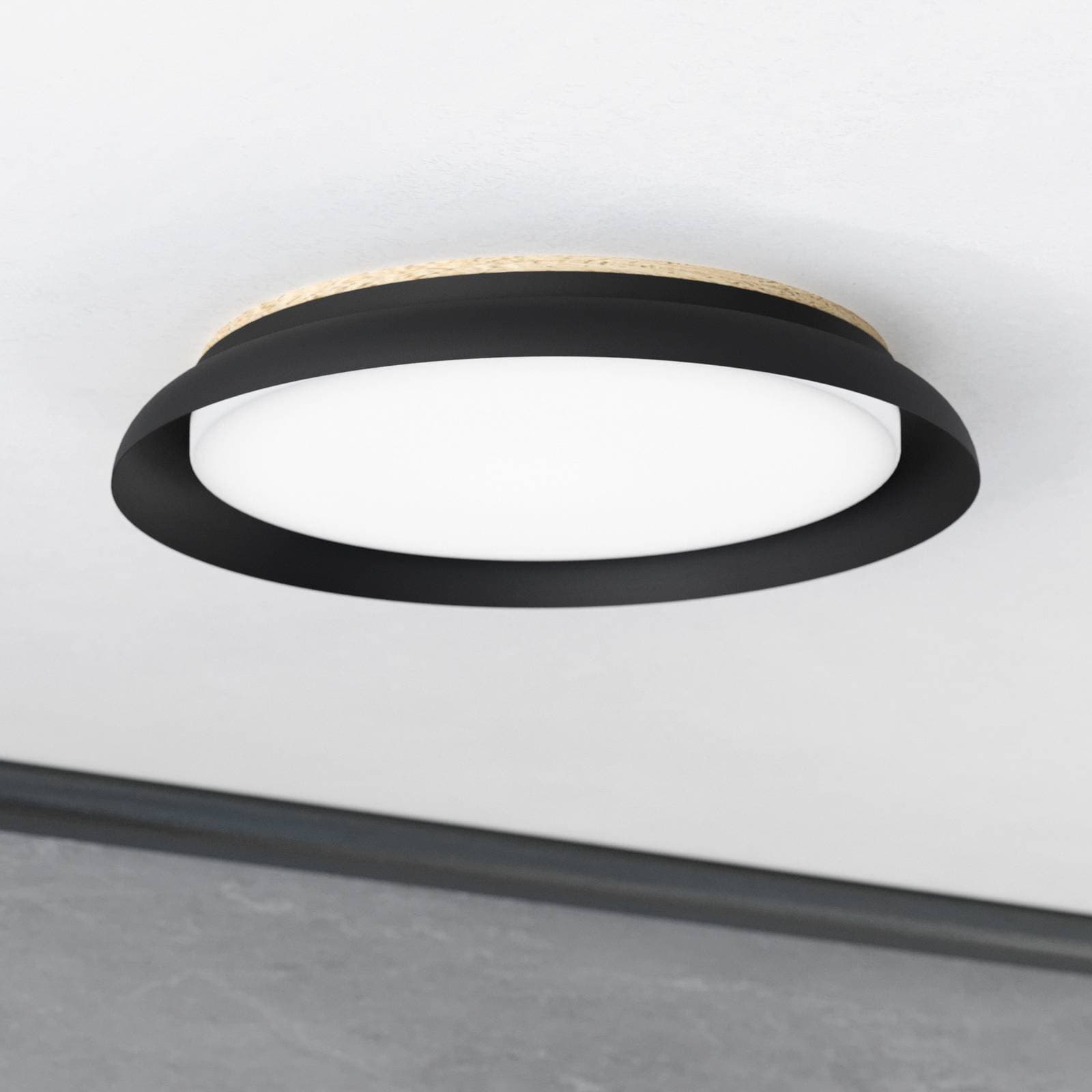 Stropné LED svetlo Penjamo Ø 46,5 cm, čierna