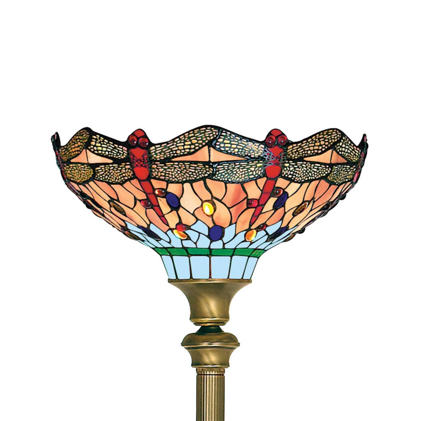 Stojacia lampa Dragonfly v Tiffanyho štýle