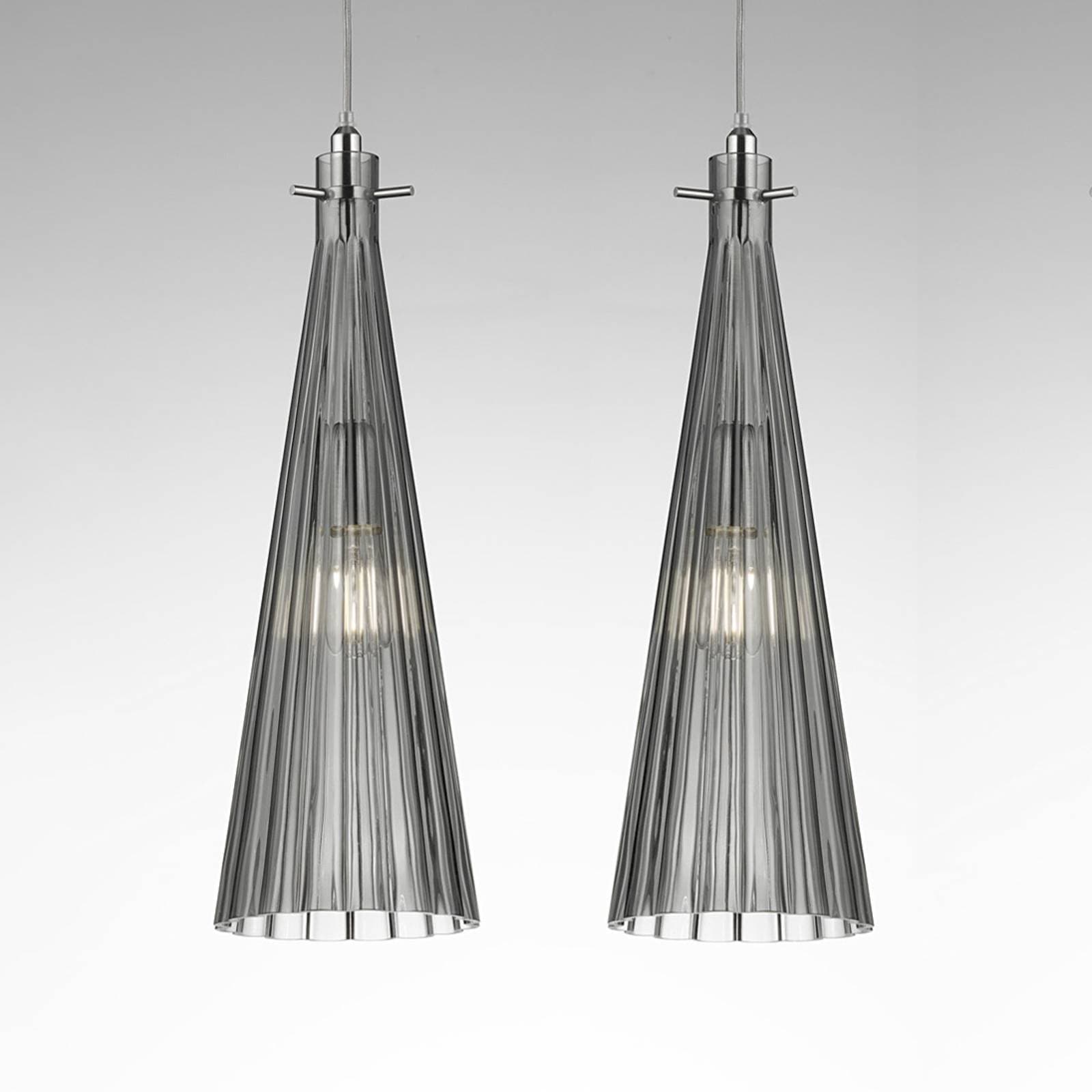 Závesná lampa Costa Rica, 2-plameňová, sivá