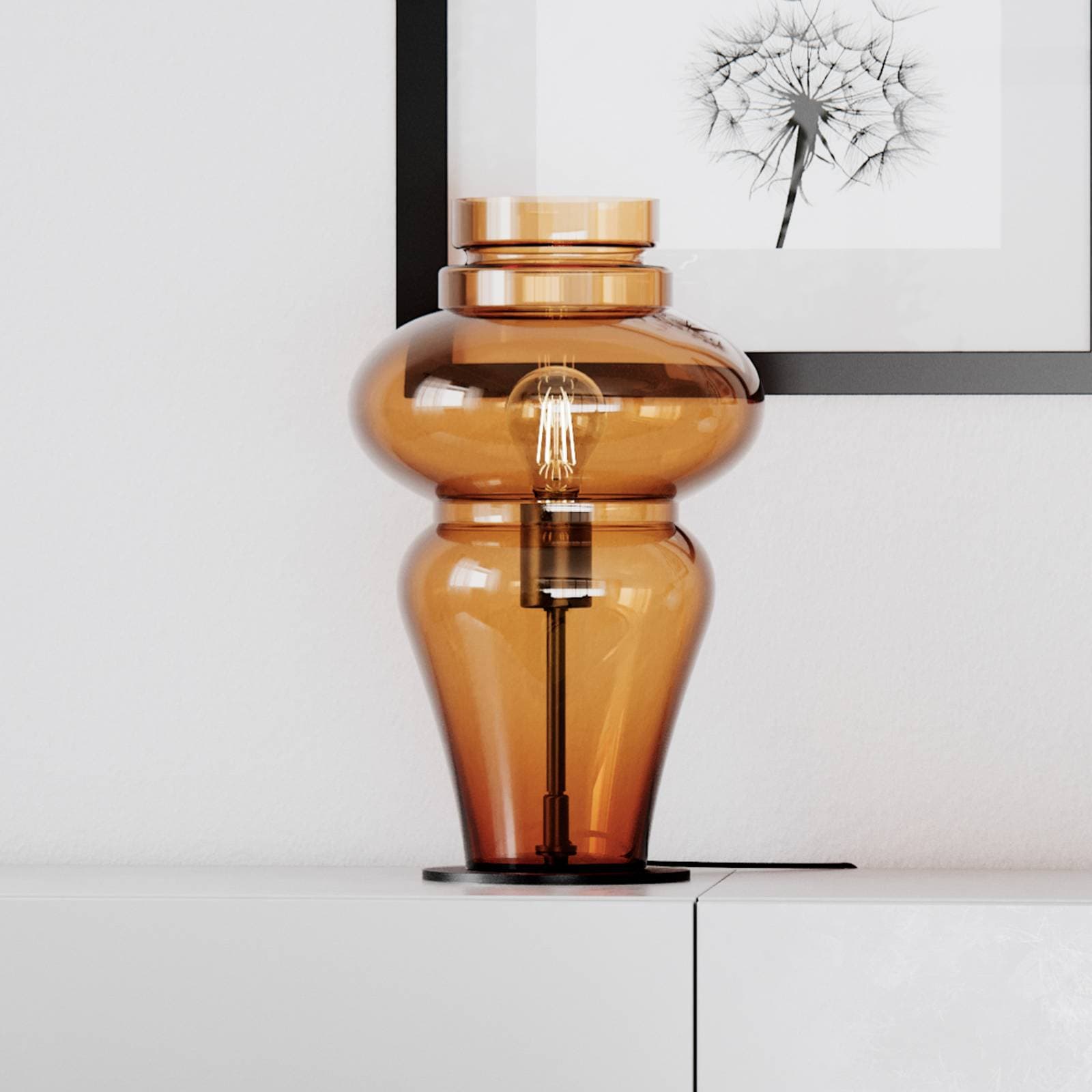 By Rydéns Stolová lampa Dolores Výška 40 cm koňaková