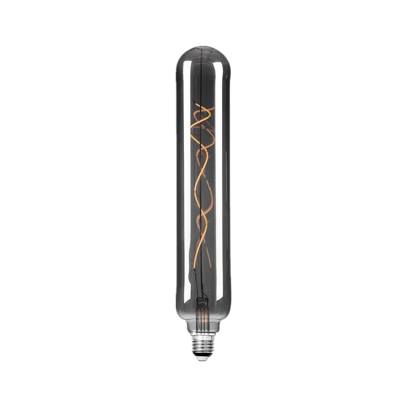 LED trubicová žiarovka Lucande, E27, 4 W, Ø 6 cm, titánová, 1800 K