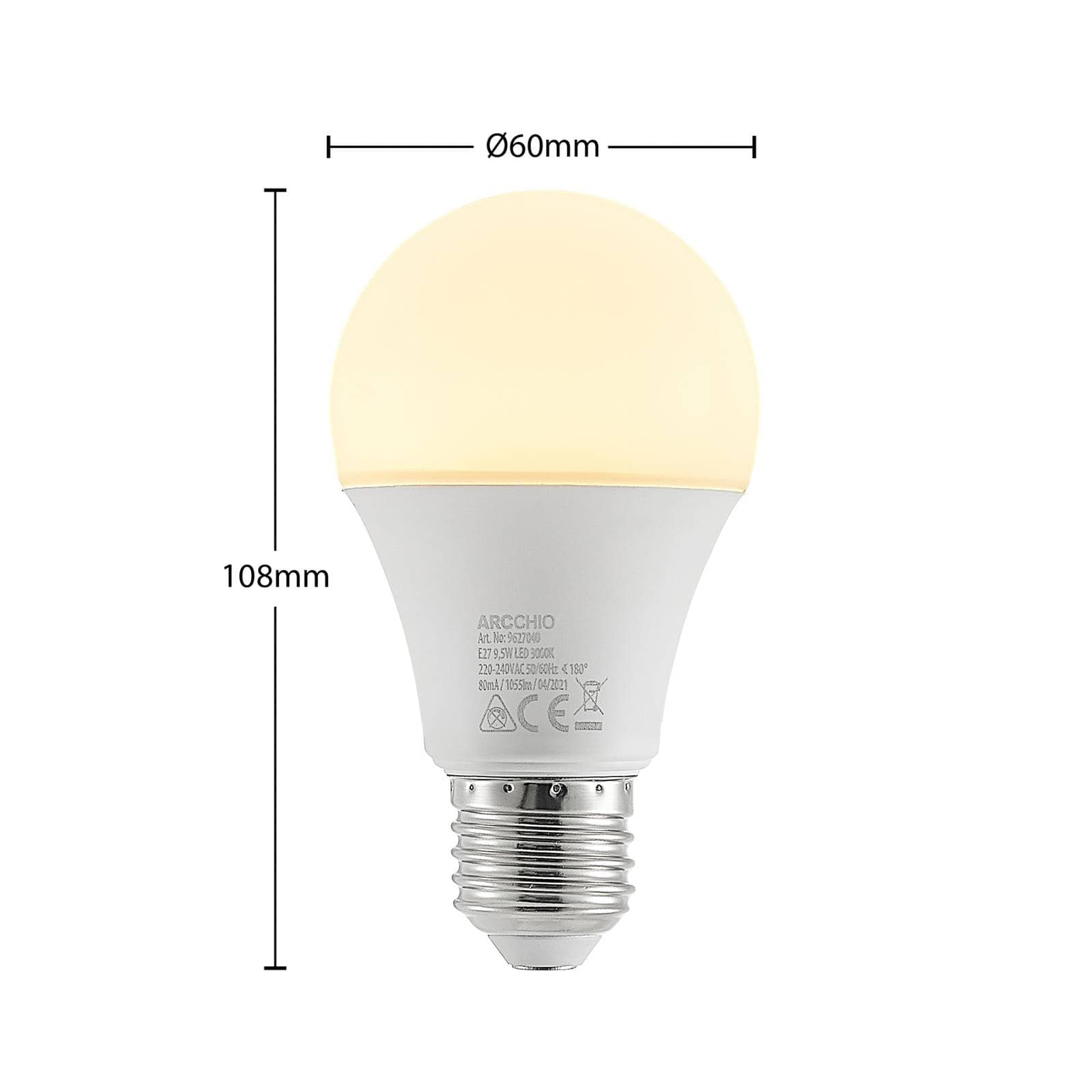 LED žiarovka E27 A60 9,5W 3 000K opálová sada 6 ks