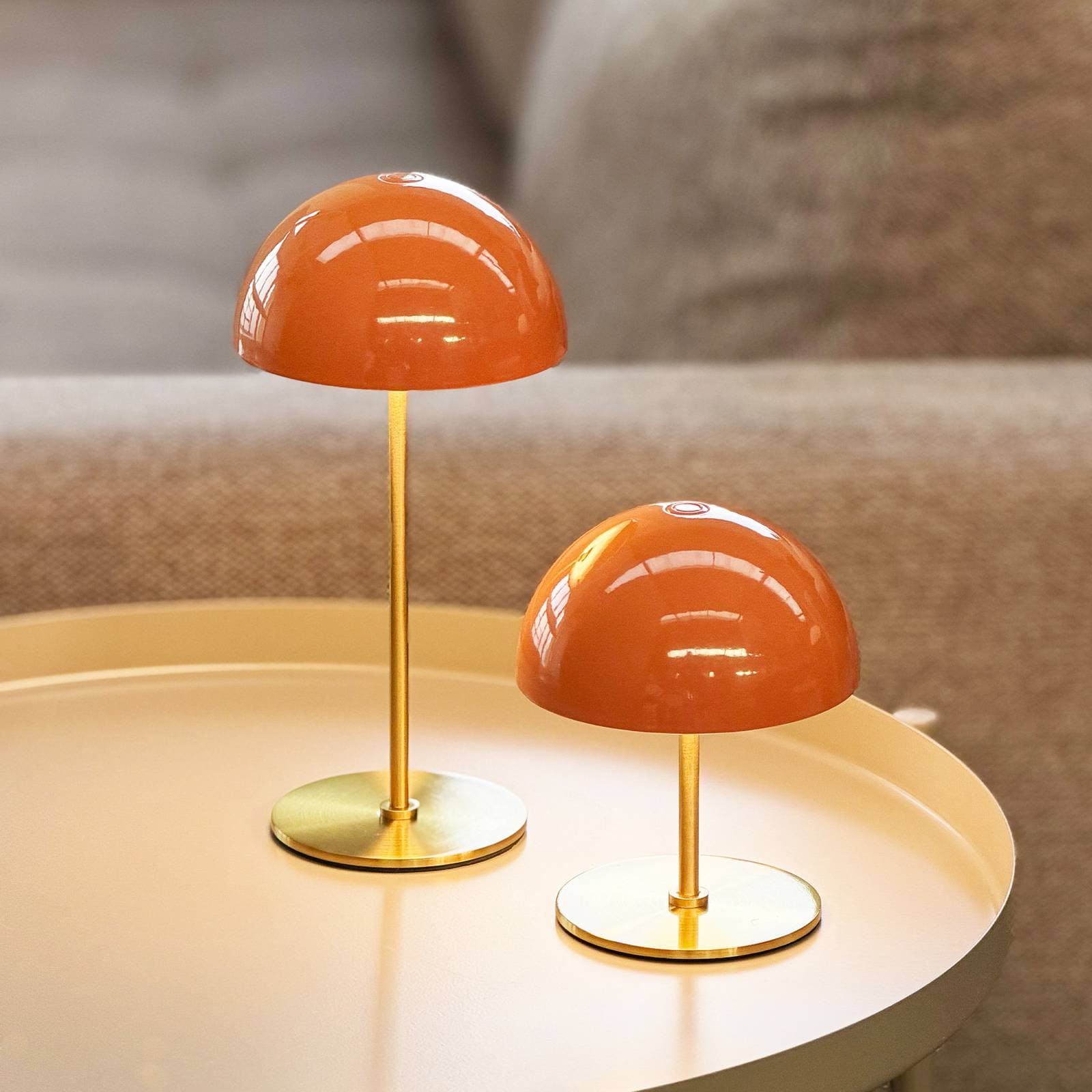 Dyberg Larsen LED stolná lampa Along, oranžová, sada 2 ks