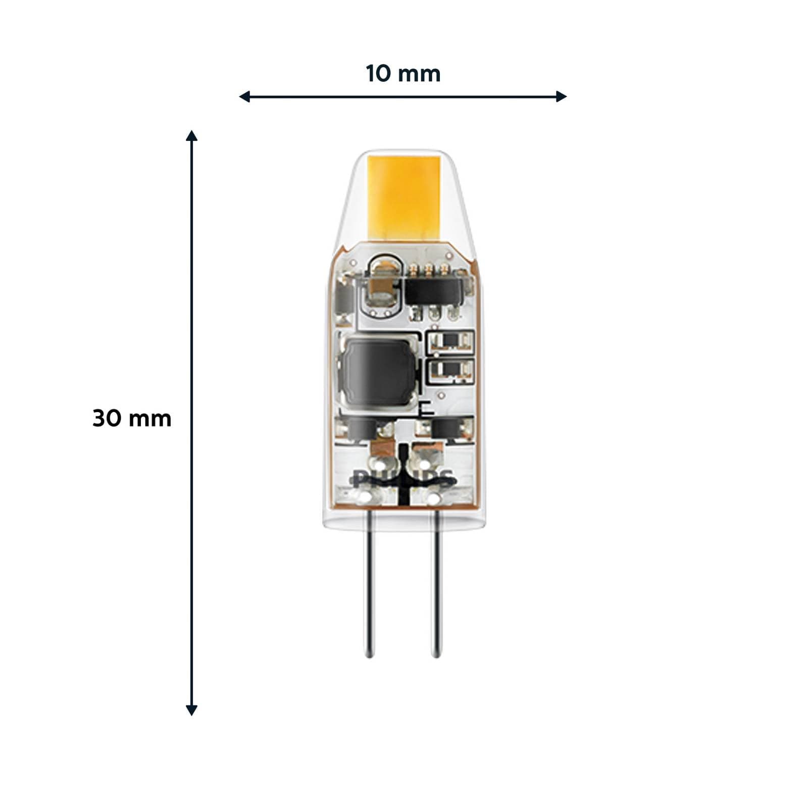 LED žiarovka Philips, typ G4, 1 W, 2 700 K, číra, balenie po 2 ks