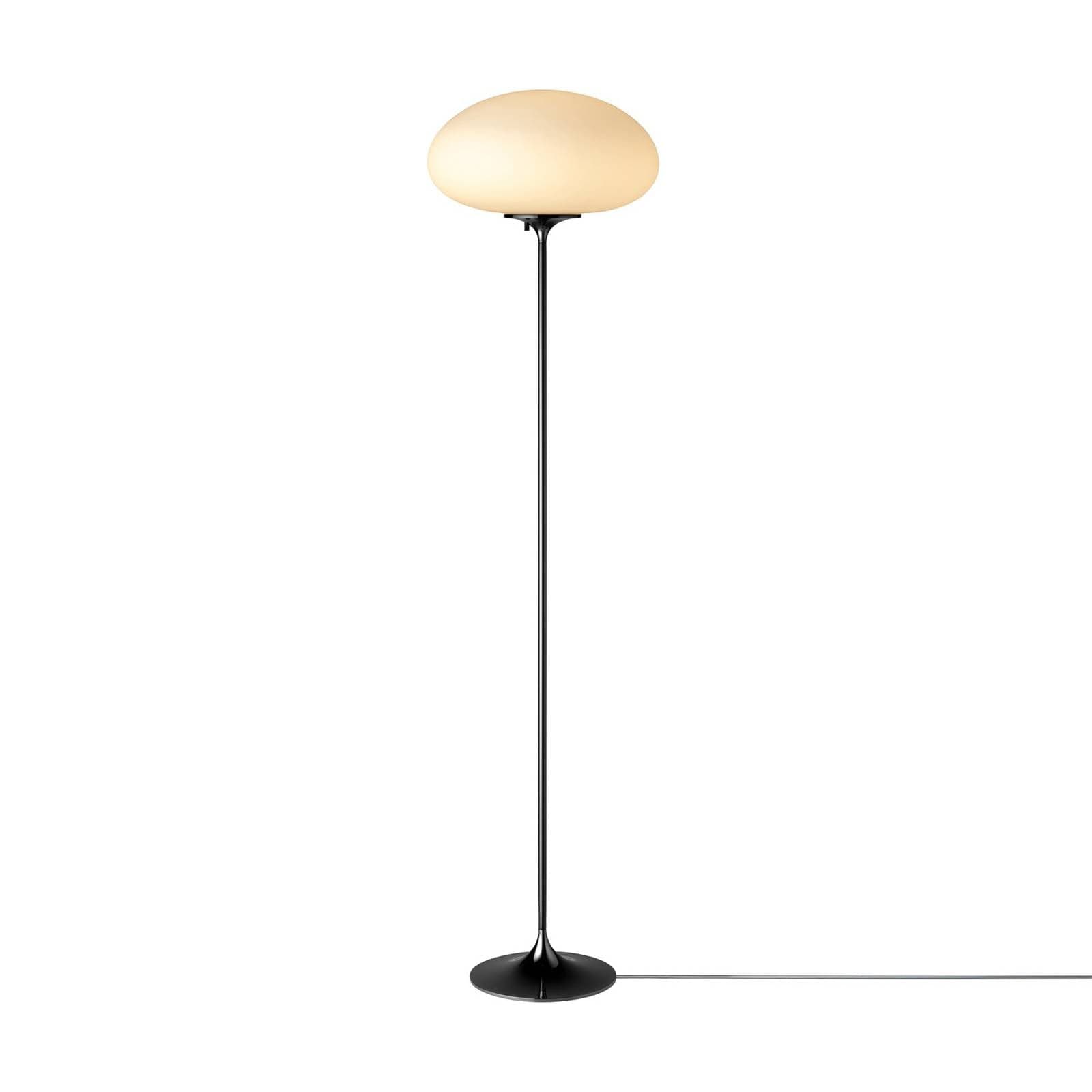 Gubi Stojacia lampa Stemlite, čierna-chrómová, výška 150 cm, stmievateľné