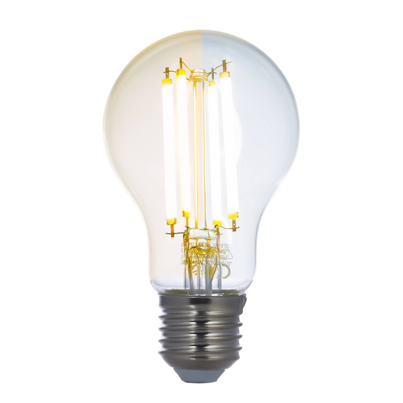 LUUMR Inteligentná LED žiarovka číra E27 A60 7W Tuya WLAN CCT